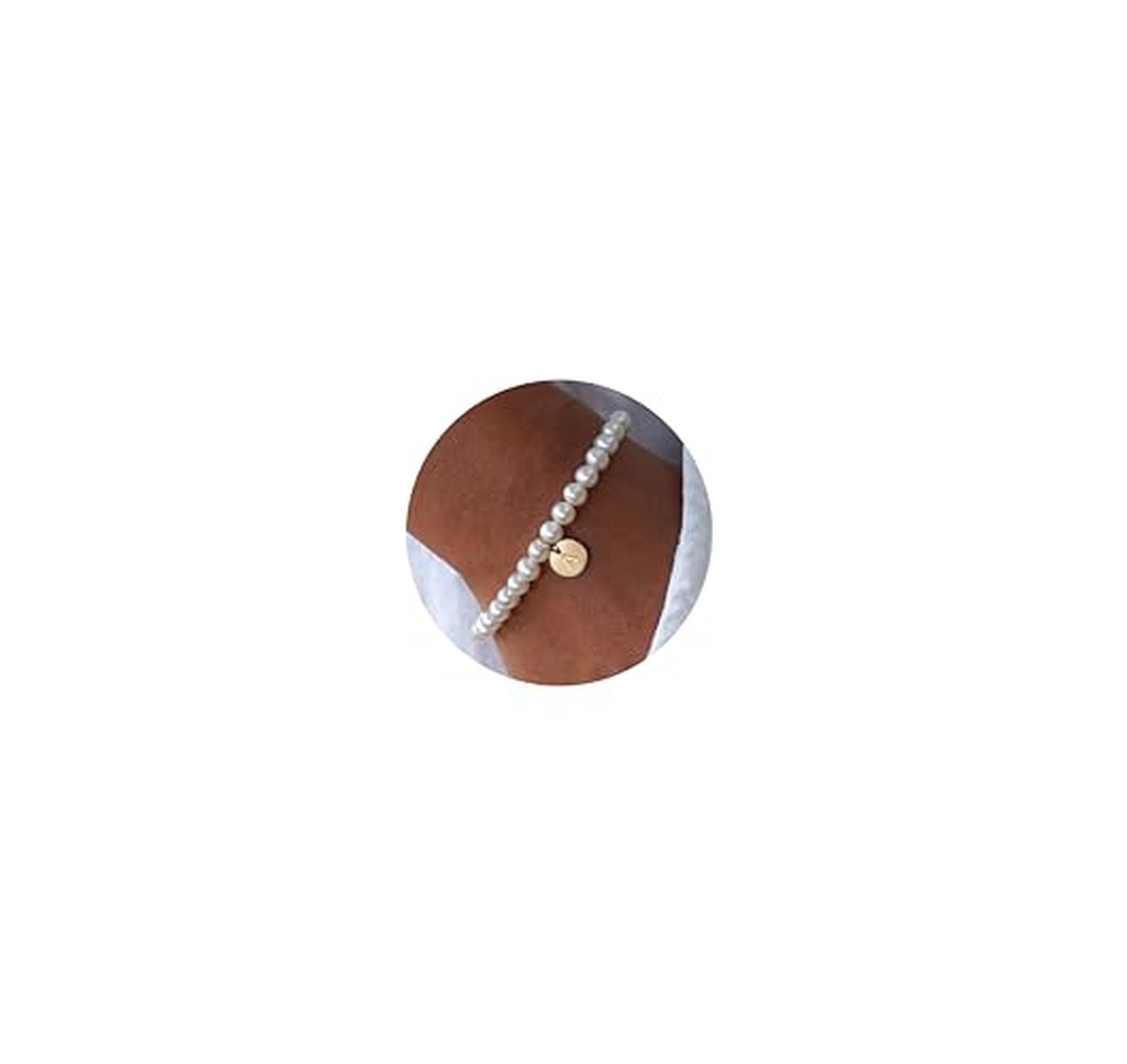Pearl Beaded Initial Letter Charm Bracelet