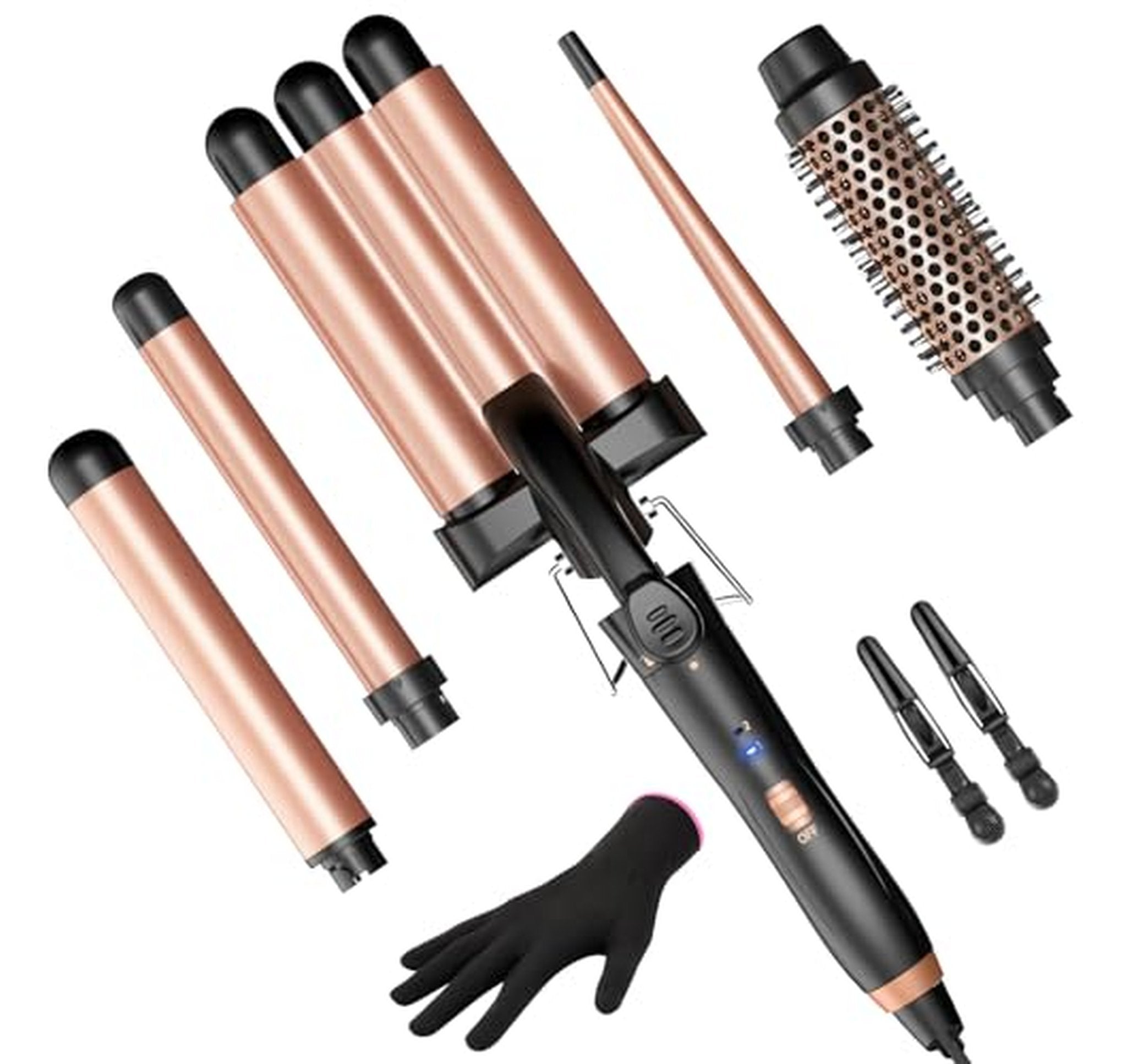 5-in-1 Ceramic Curling Iron Wand Set