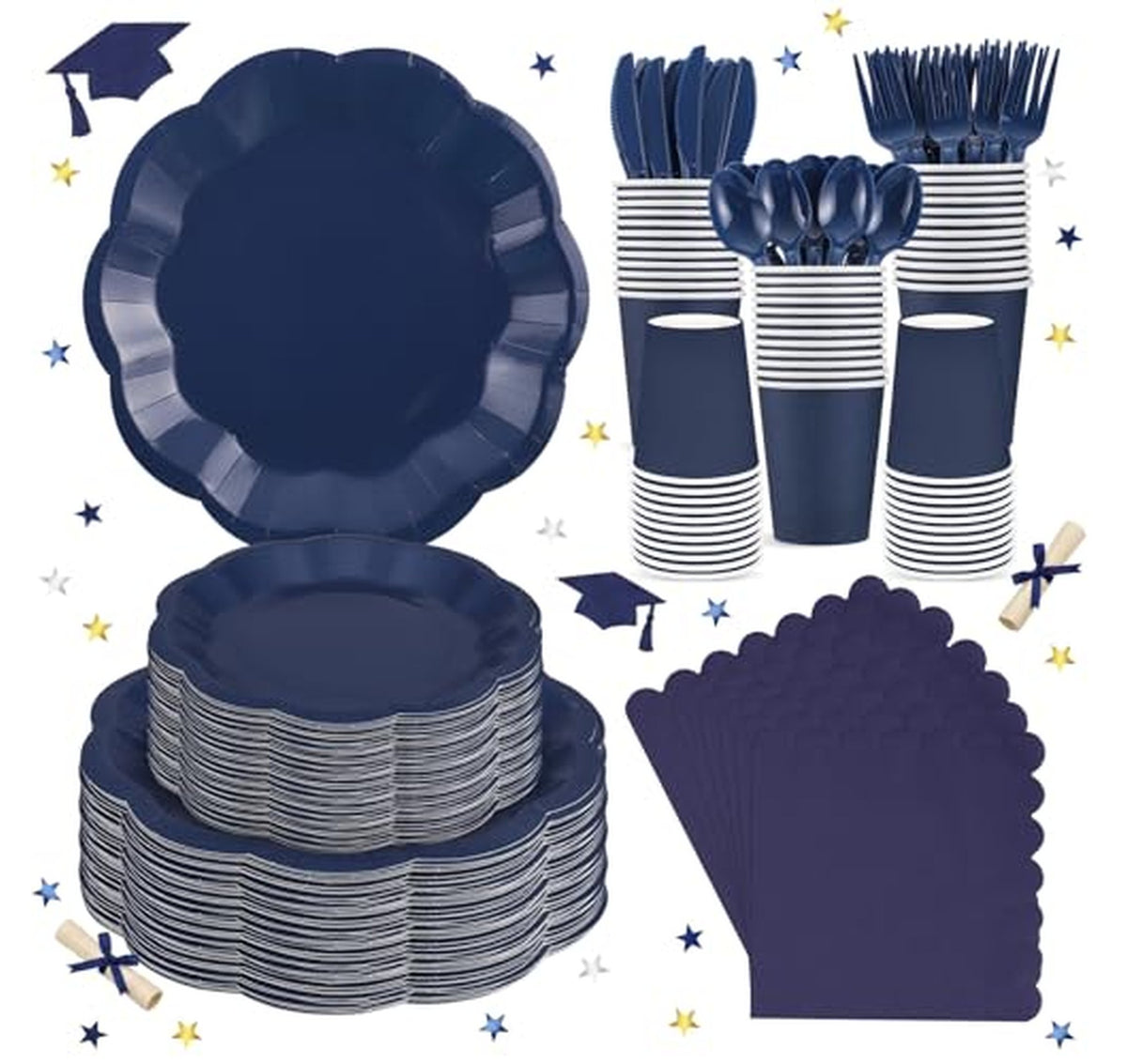 350 Count Party Plates and Napkins Set