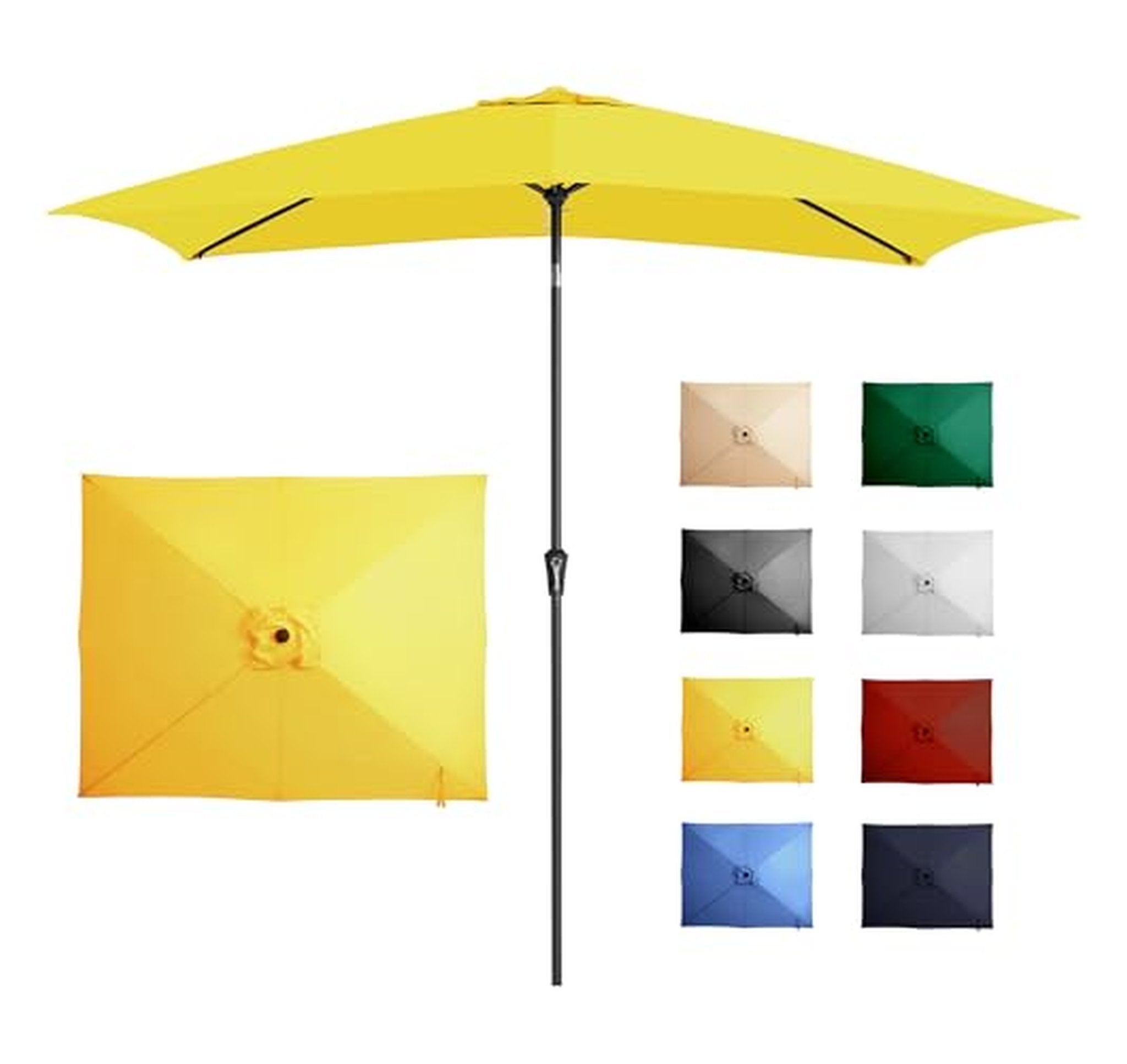 Rectangular Patio Umbrella with Tilt and Crank