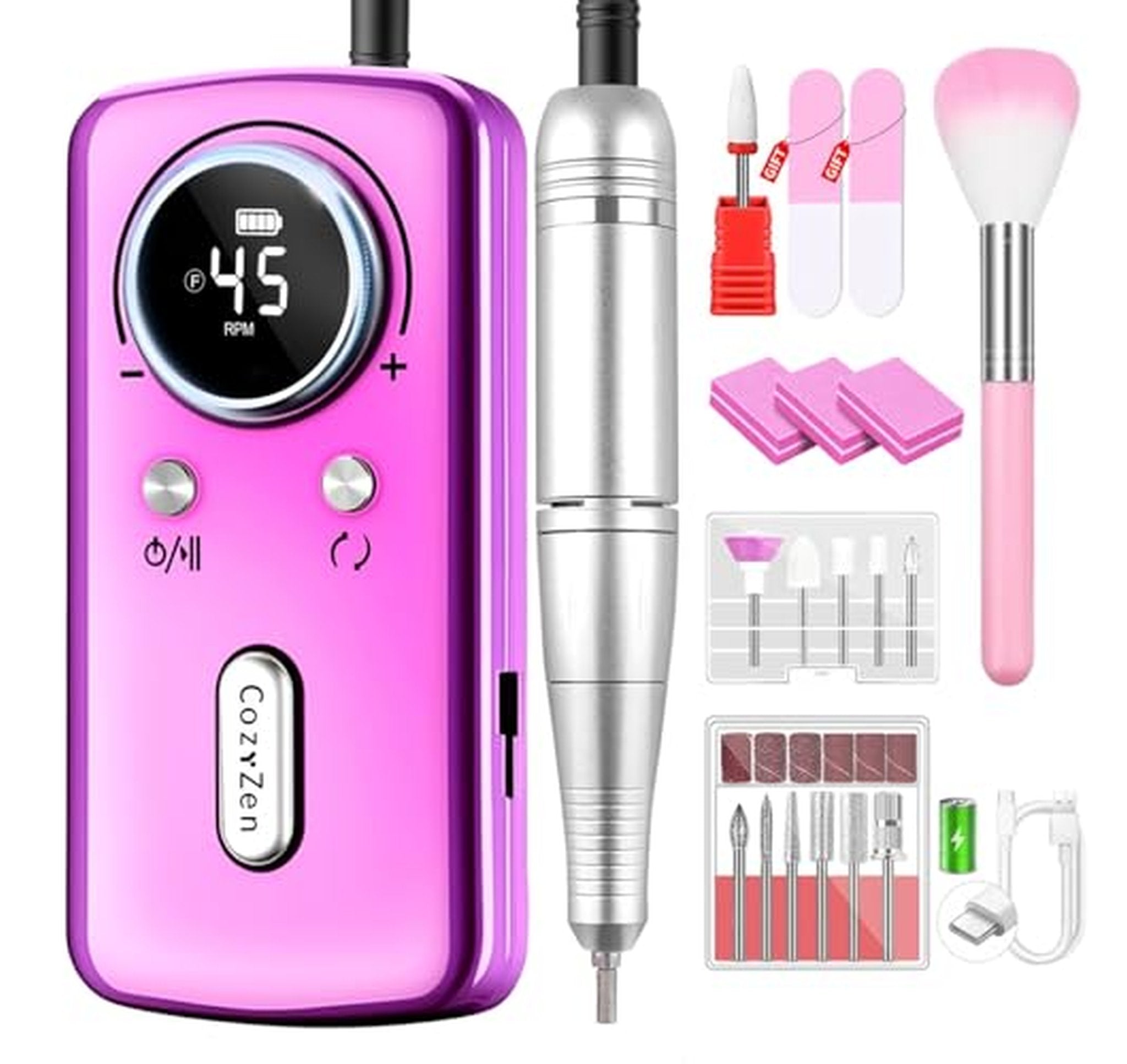 Cordless 45000 RPM Rechargeable Electric Nail Drill