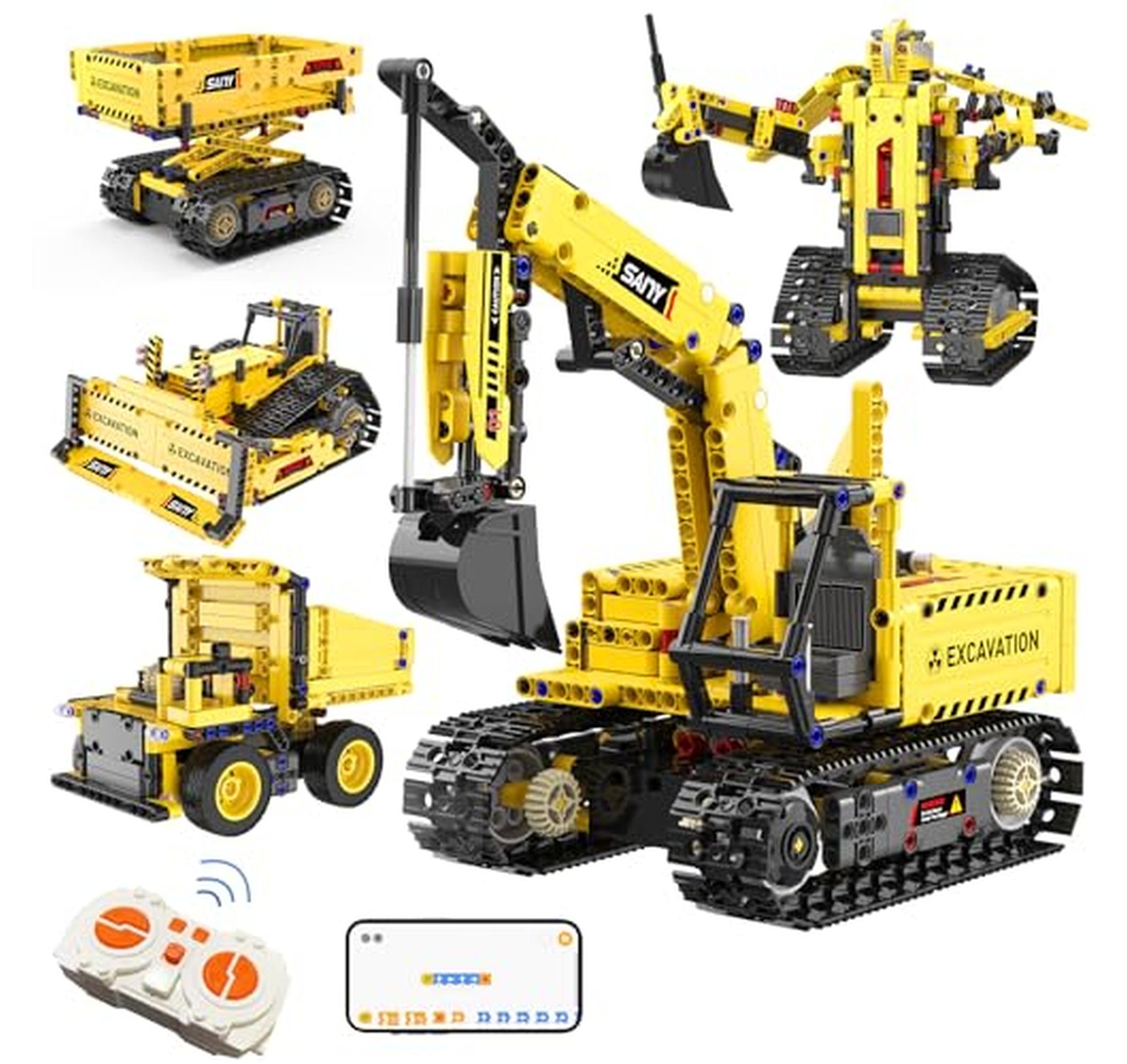 5-in-1 STEM Remote Control Excavator Building Kit