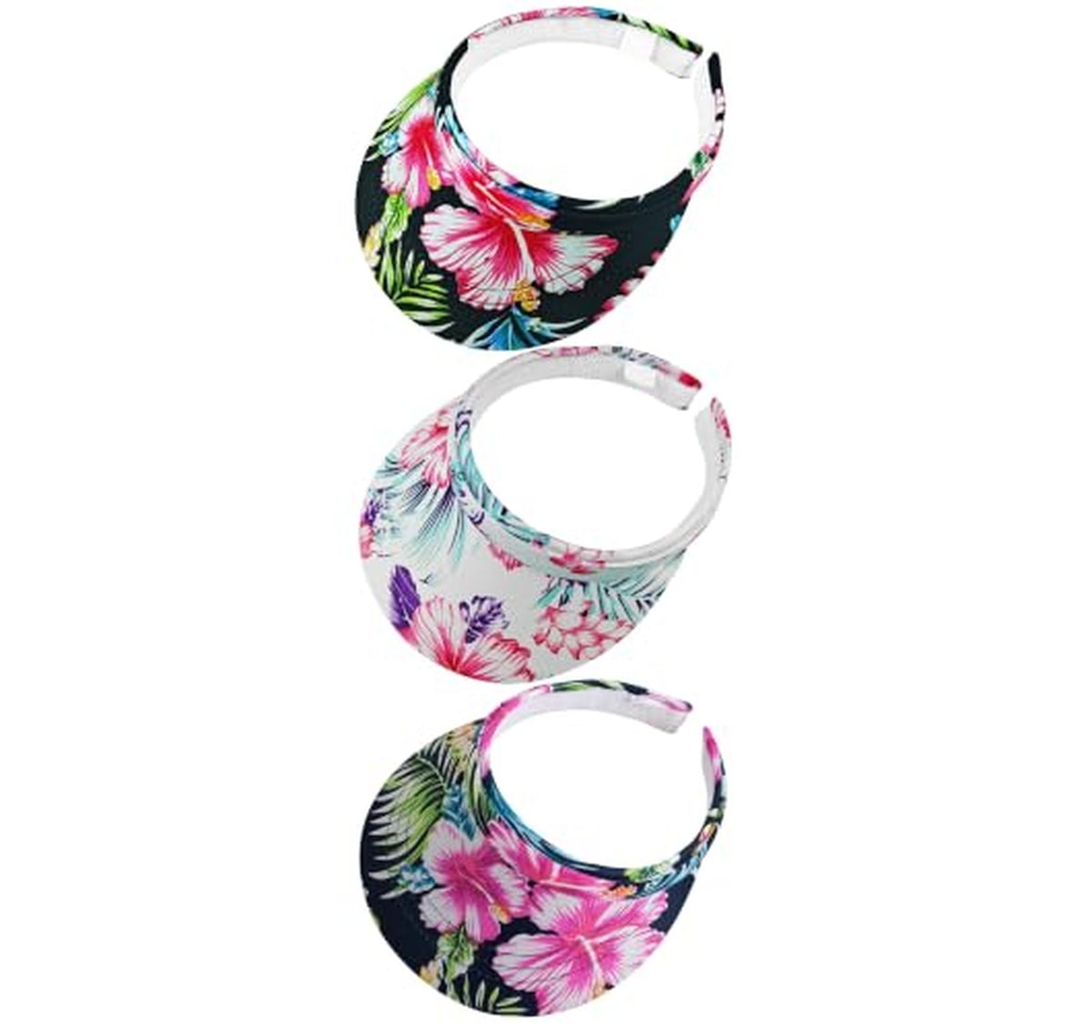 3 Pack Clip-On Sun Visor Hats for Women
