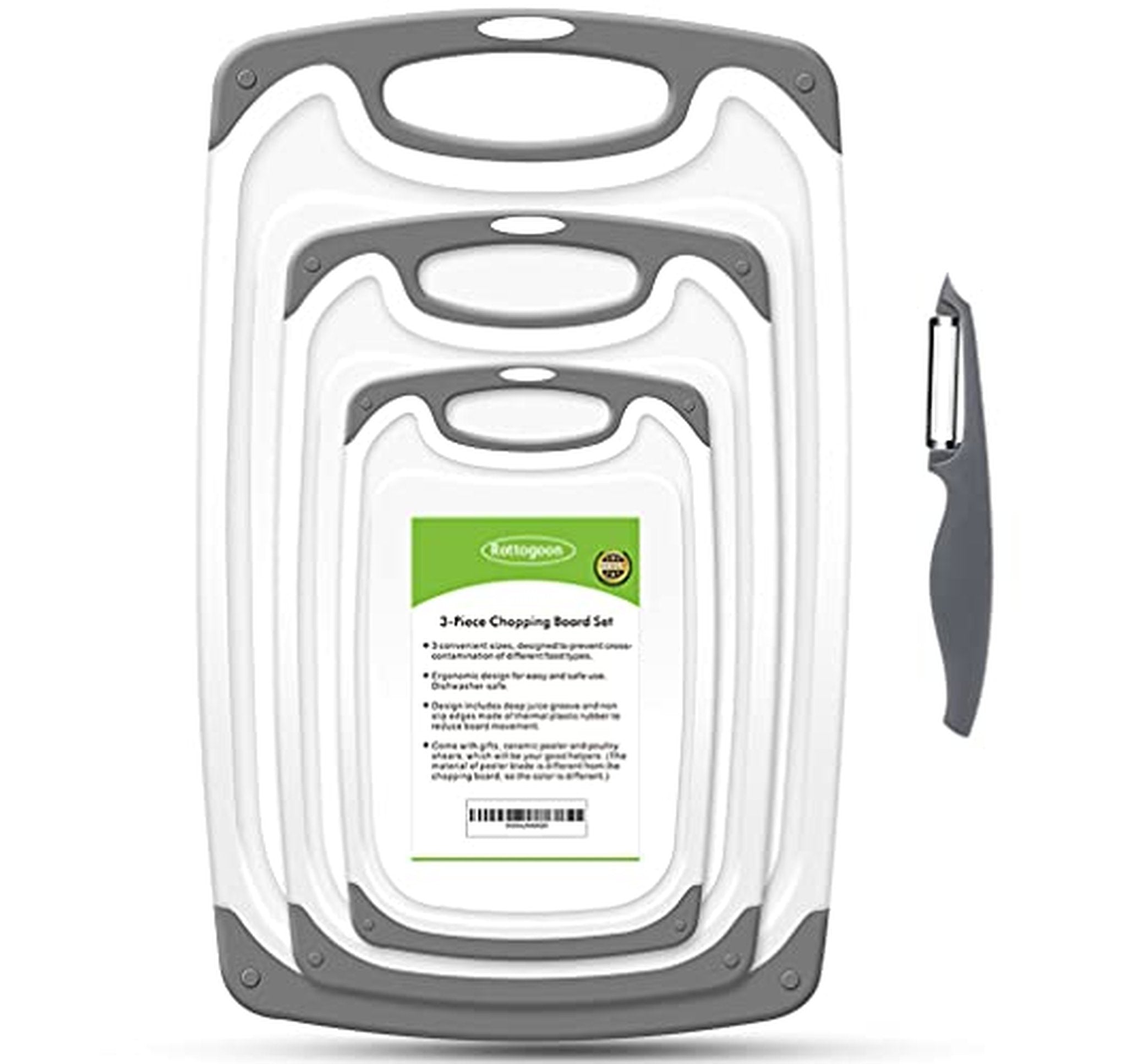 4 Pack Non-Slip Plastic Cutting Boards Set