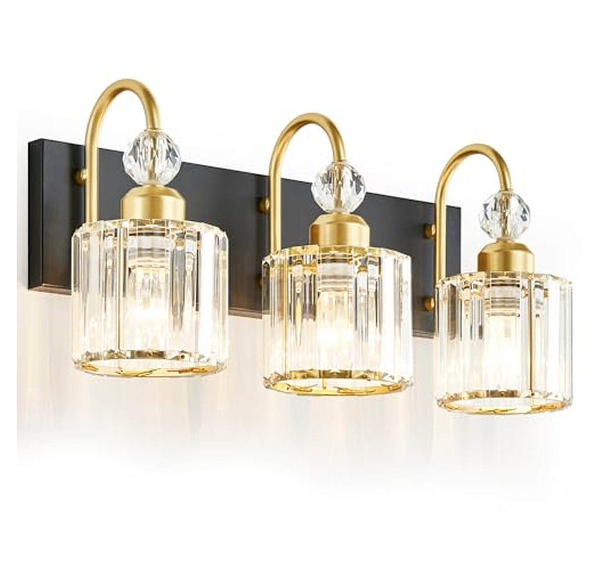 3 Light Modern Crystal Bathroom Vanity Fixture