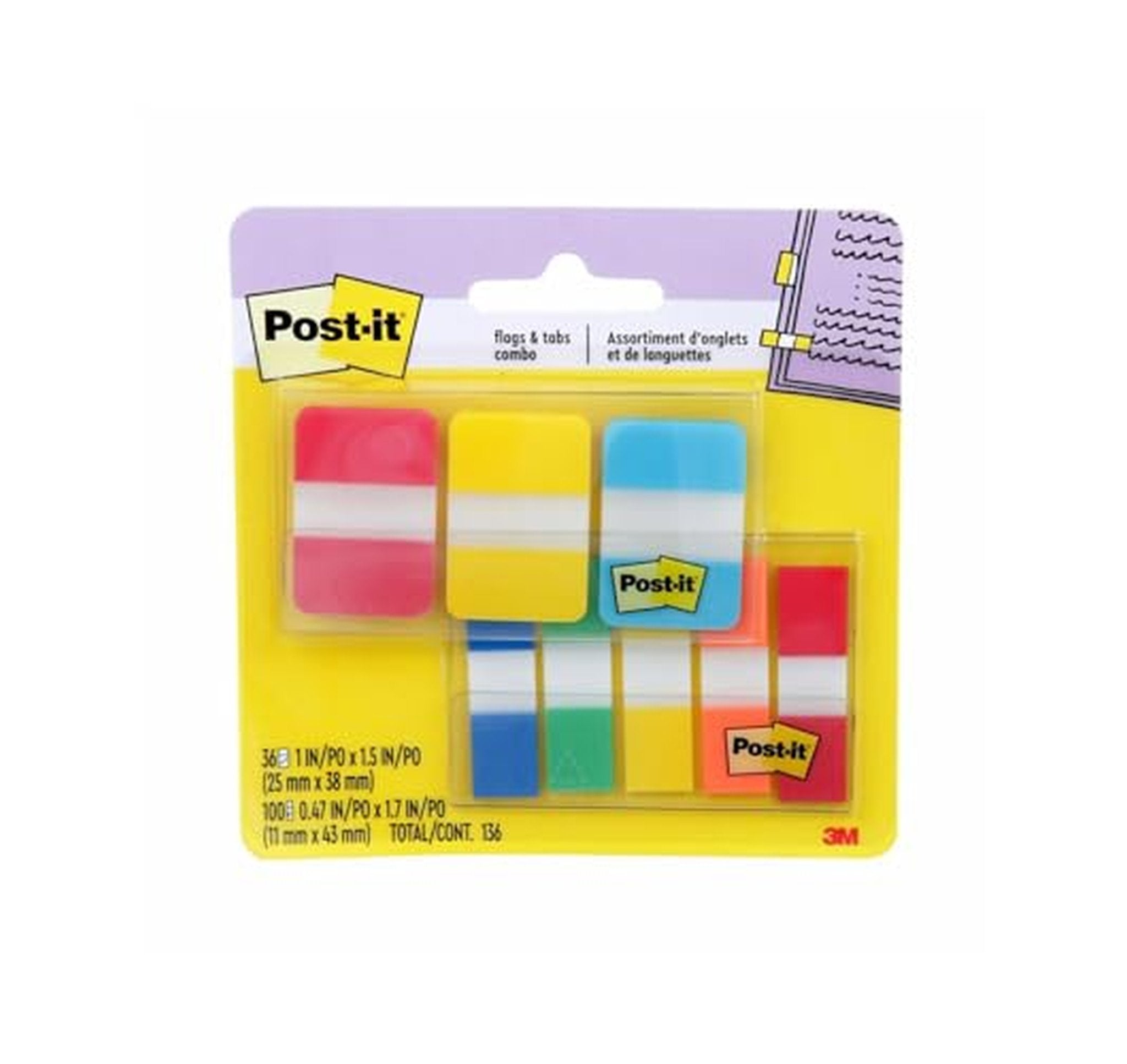 Post-it Flags and Tabs Value Combo Pack, 136 Count