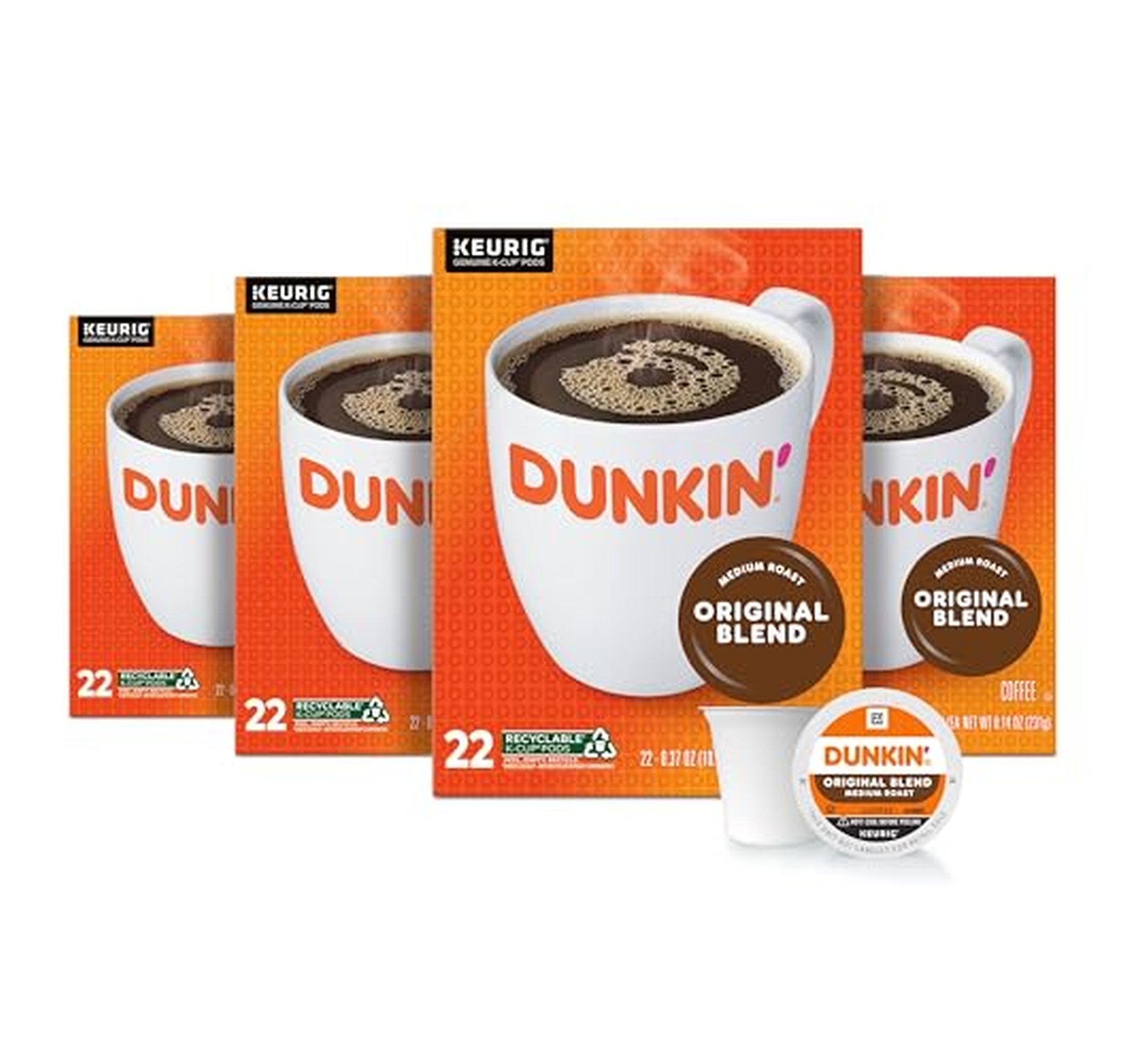4 Pack Dunkin' Original Blend Medium Roast K-Cups