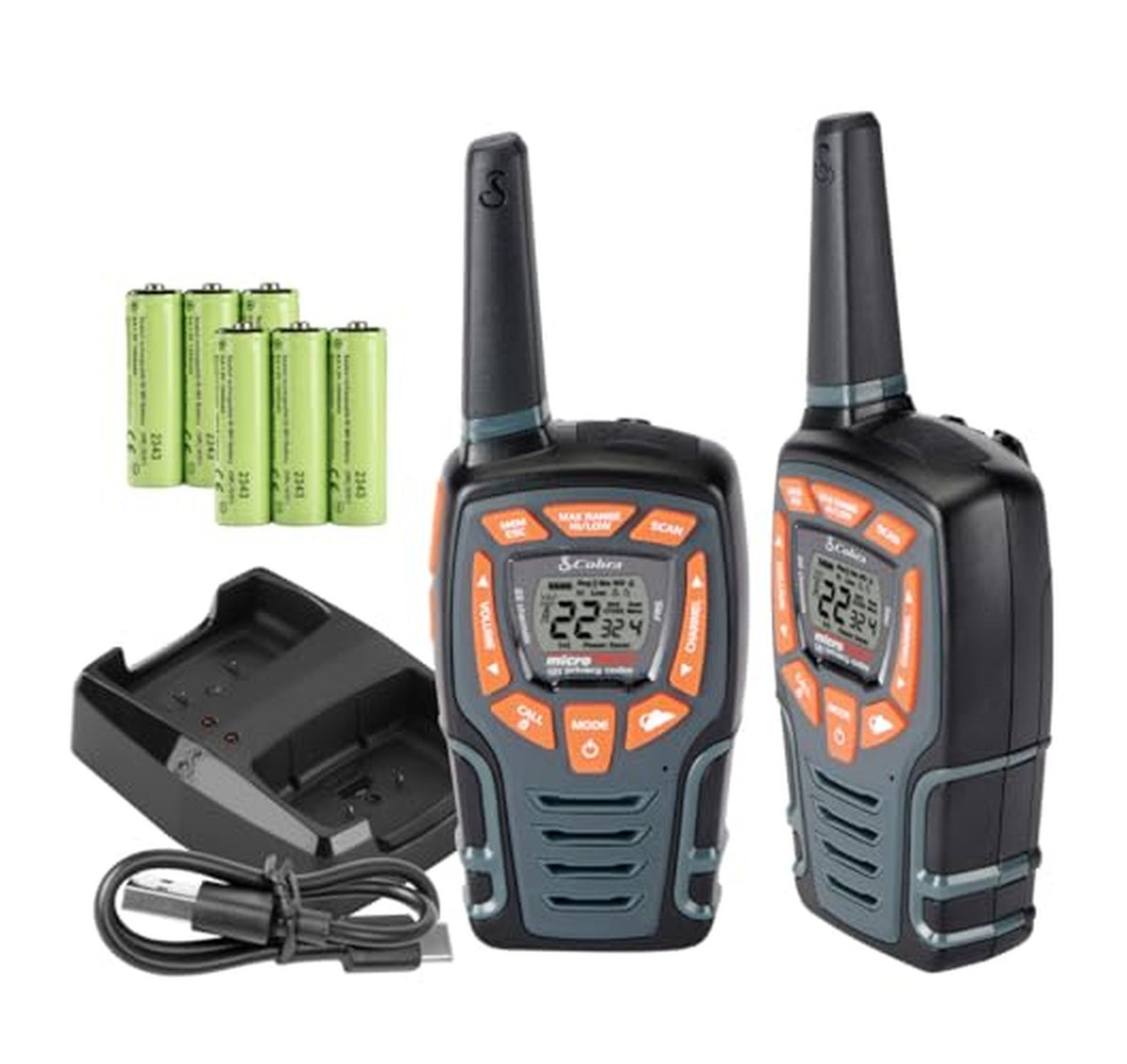 Cobra Rechargeable Weather-Resistant Two-Way Walkie Talkies