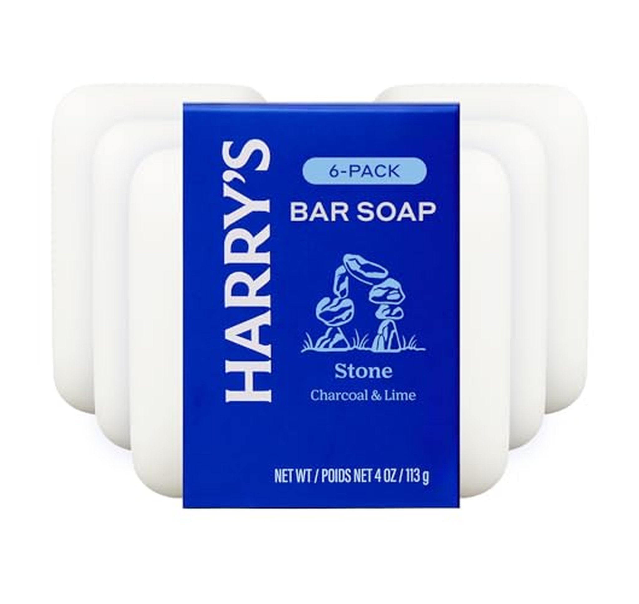6 Pack Harry's Stone Scent Bar Soap 4 oz