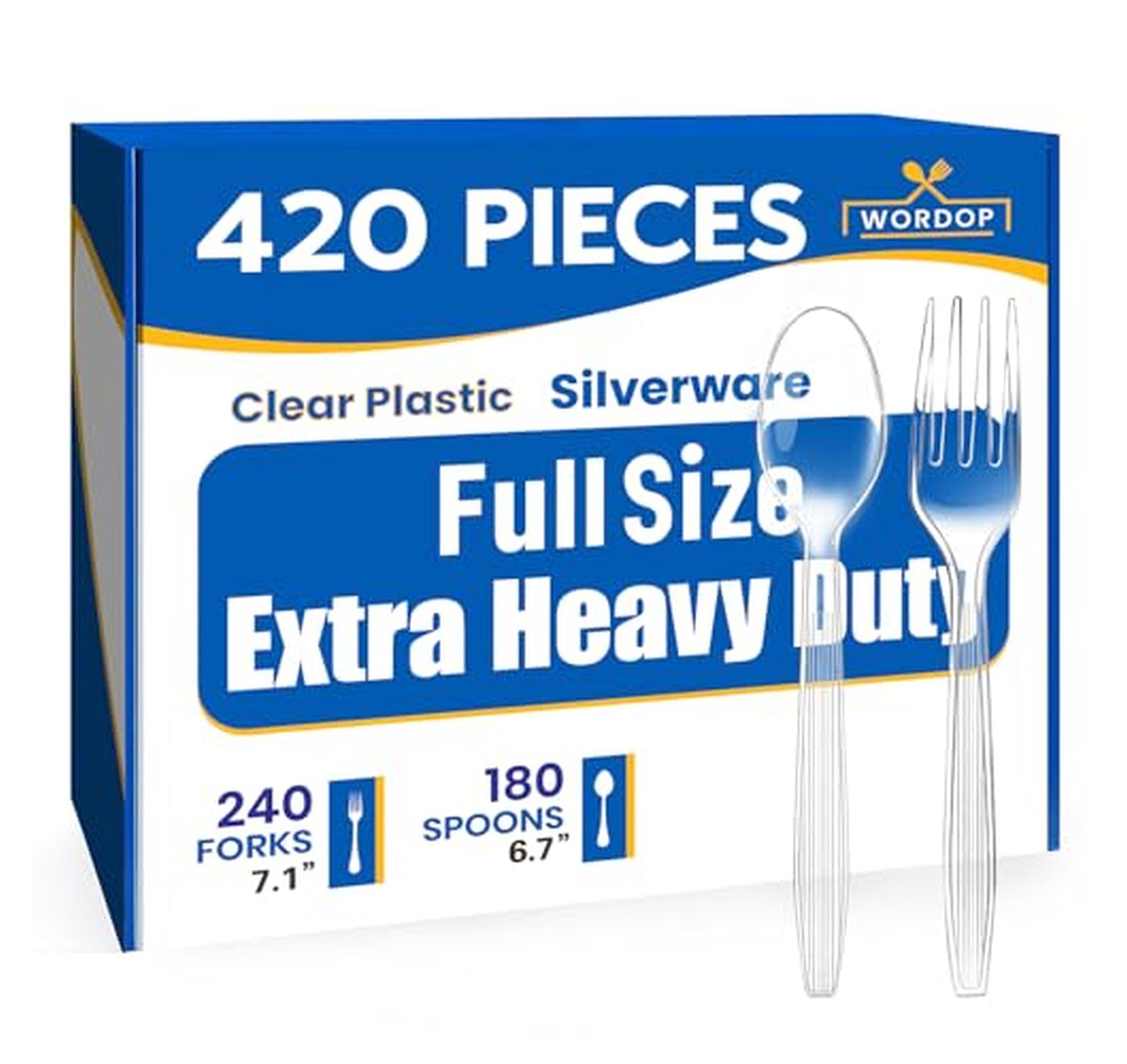 420 Count Heavy Duty Disposable Plastic Silverware Set