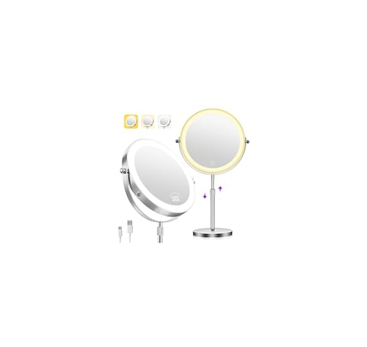 1X/30X Lighted Double Sided Makeup Mirror