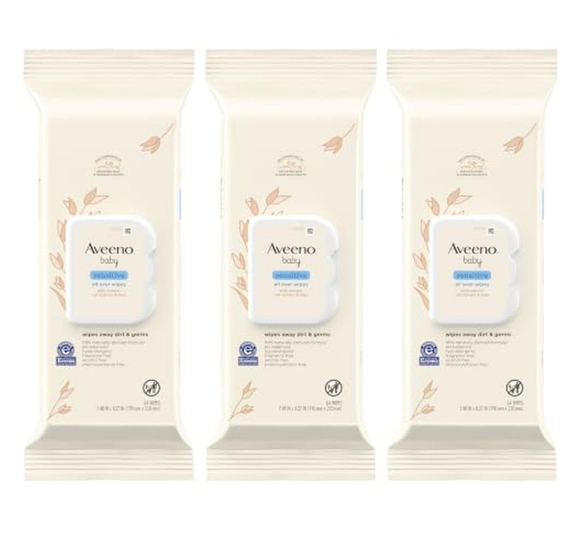Aveeno Baby Sensitive Fragrance-Free Wipes 64 Count