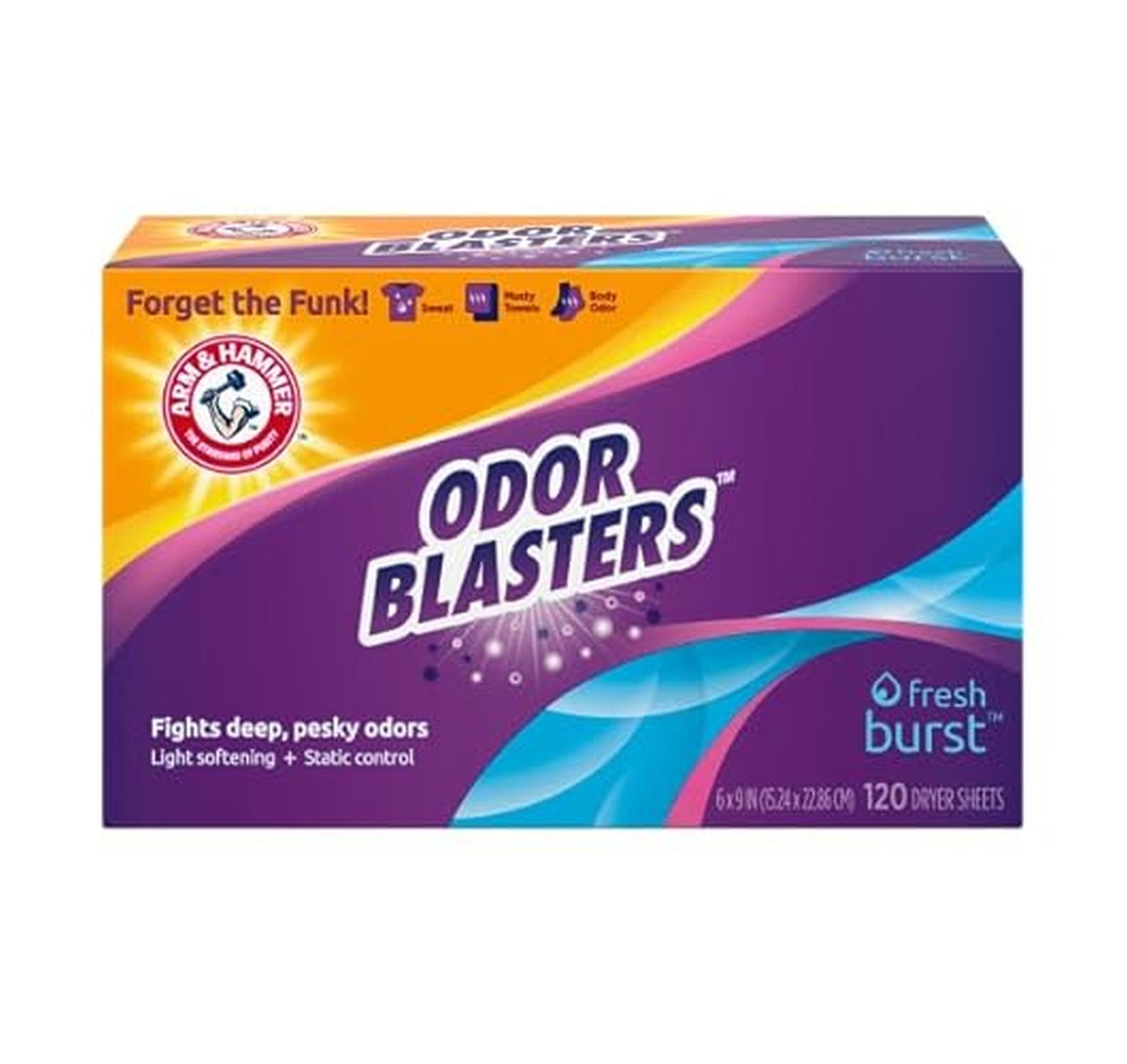 Arm & Hammer Odor Blaster Dryer Sheets, 120 Count