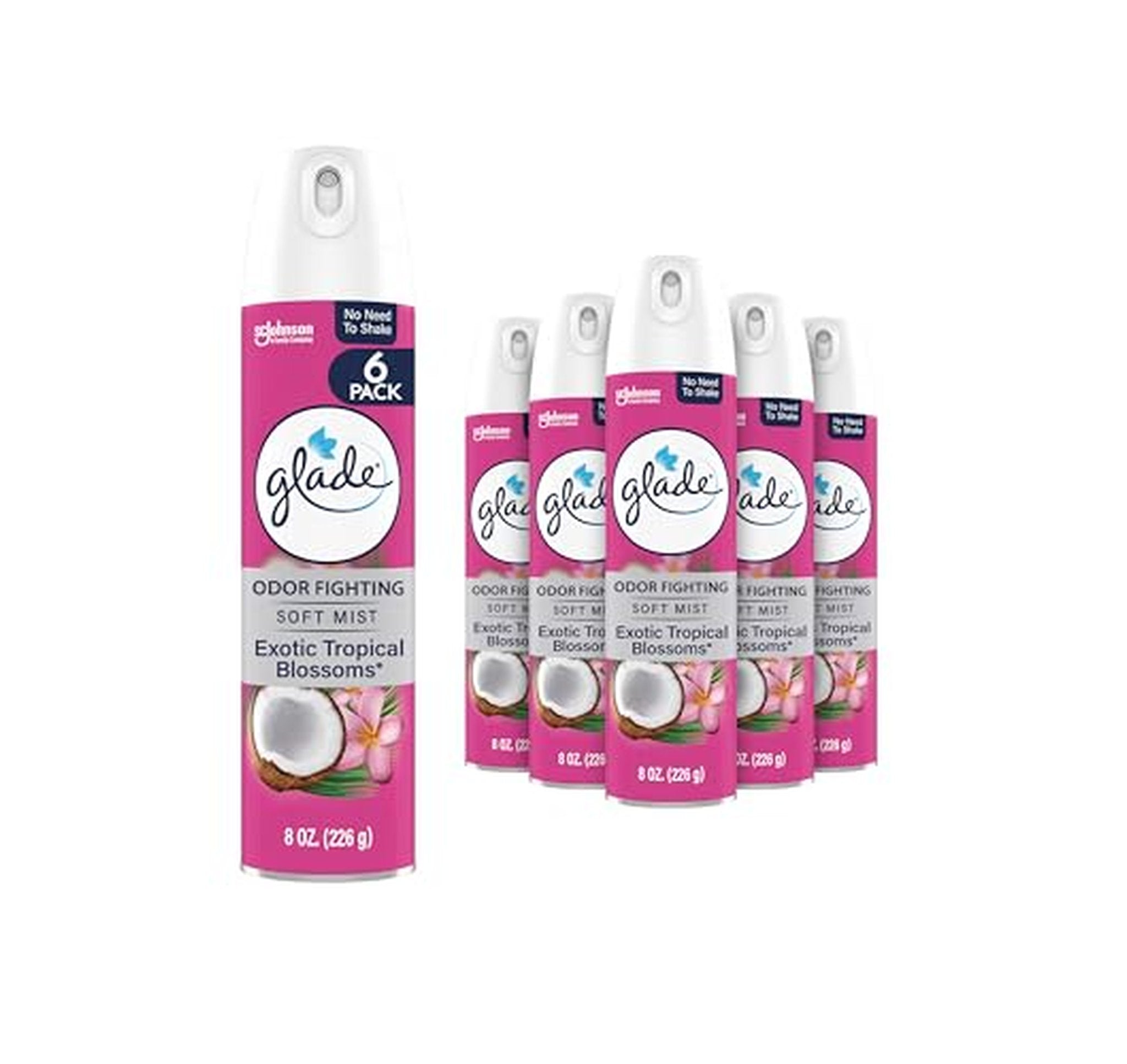 6 Pack Glade Tropical Blossoms Air Freshener Spray