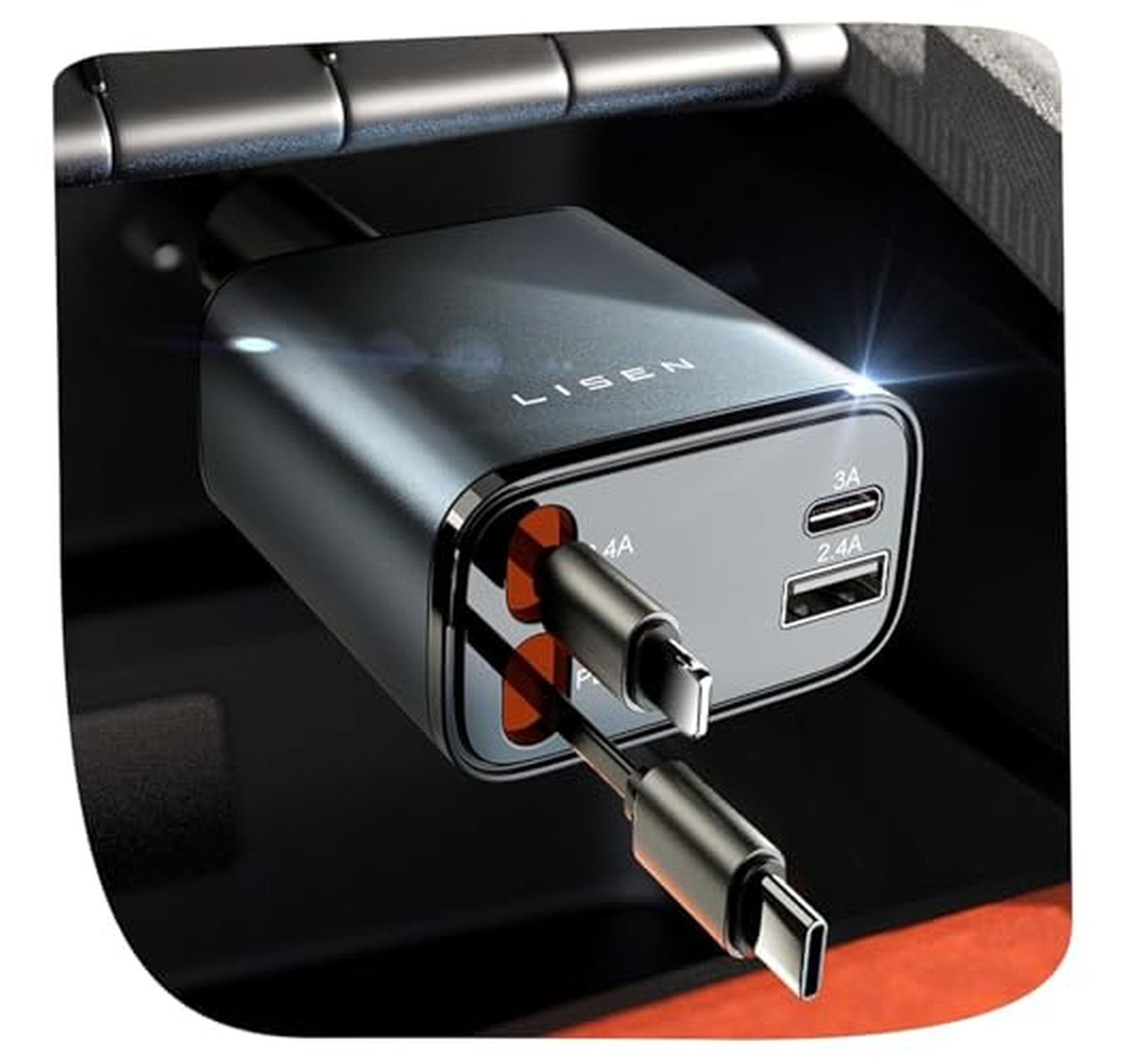 69W Retractable USB-C Fast Car Charger