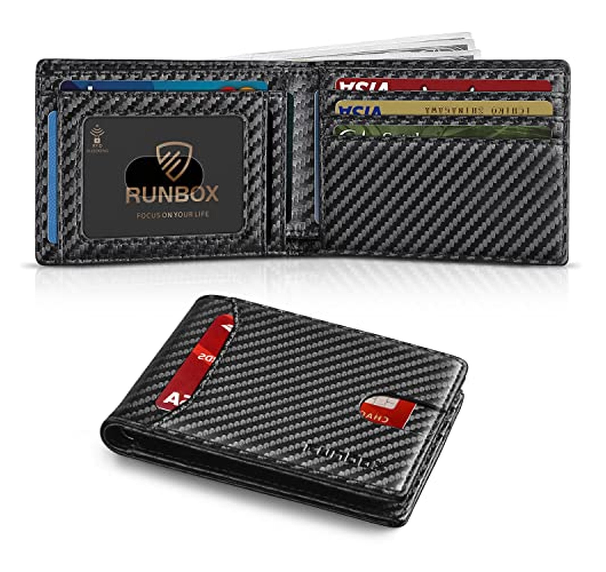 Slim RFID Blocking Leather Bifold Wallet