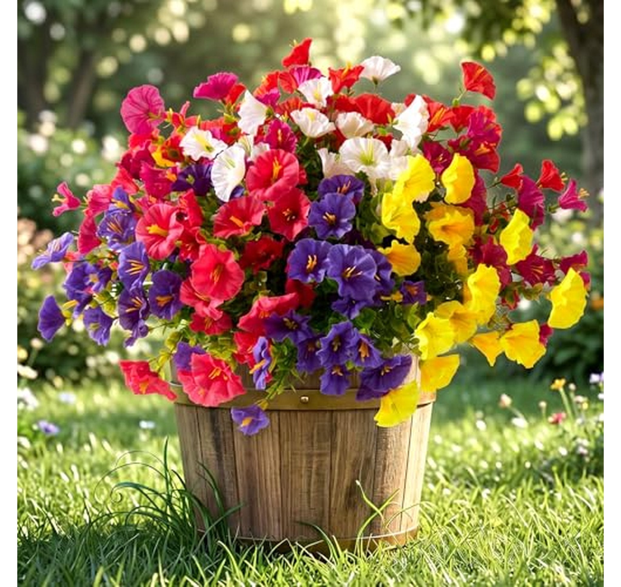 12 Pack UV Resistant Artificial Outdoor Flowers