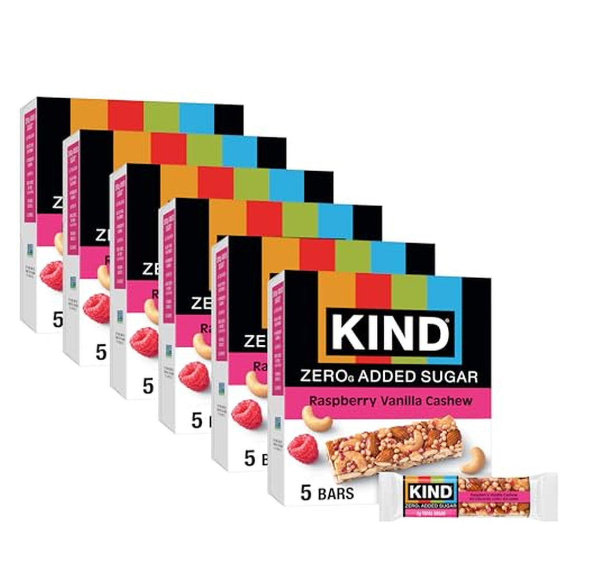 30 Count KIND Zero Sugar Raspberry Vanilla Cashew Bars