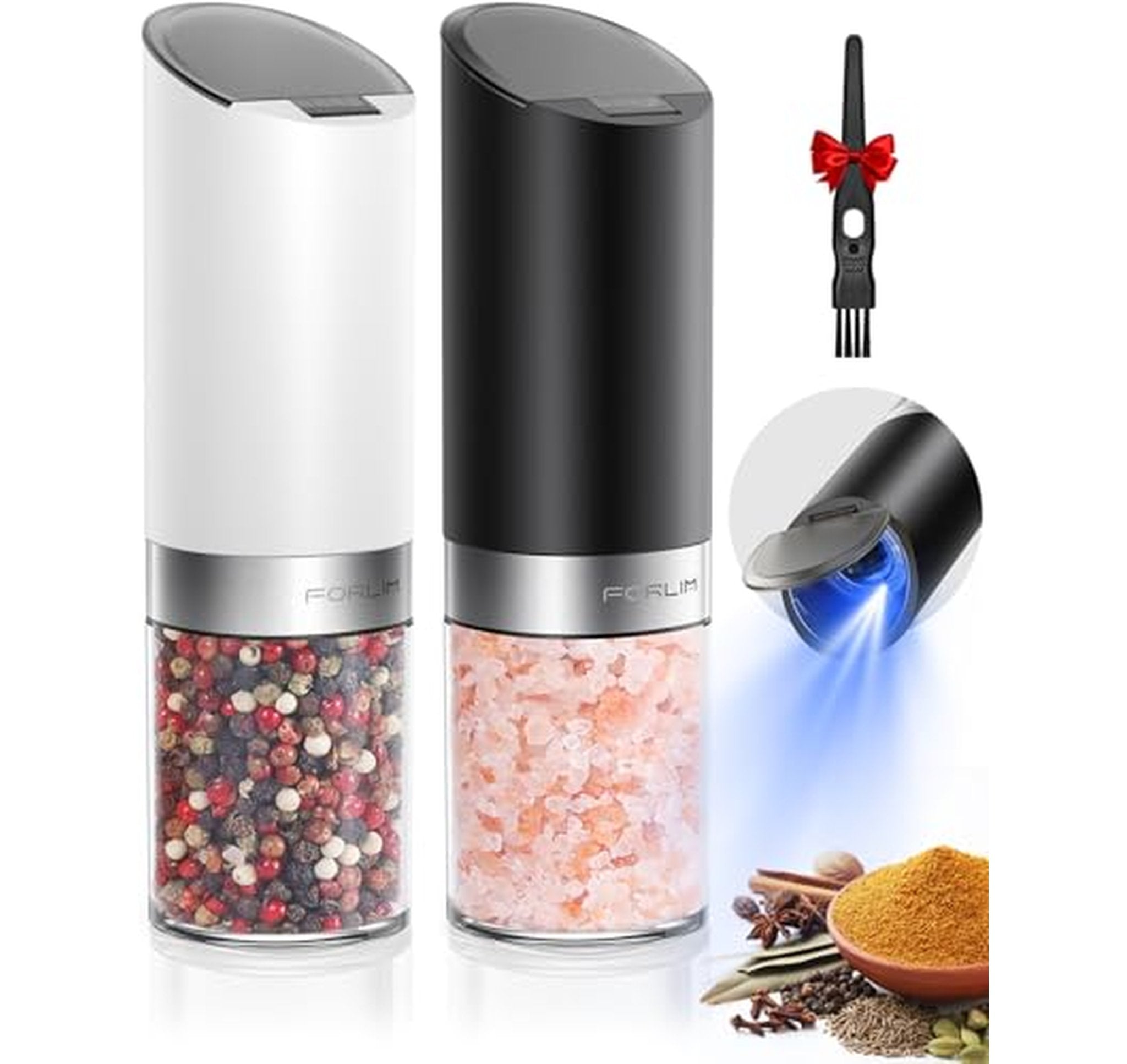 2 Pack Gravity Electric Salt and Pepper Grinders