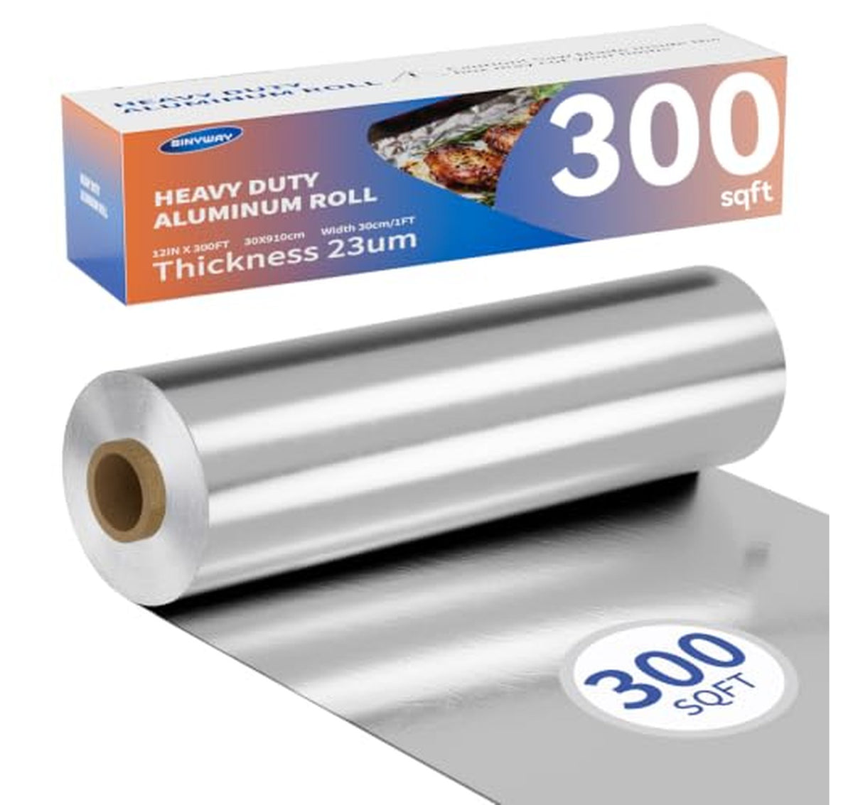 Heavy Duty Aluminum Foil Roll 12-Inch x 300 Sq Ft