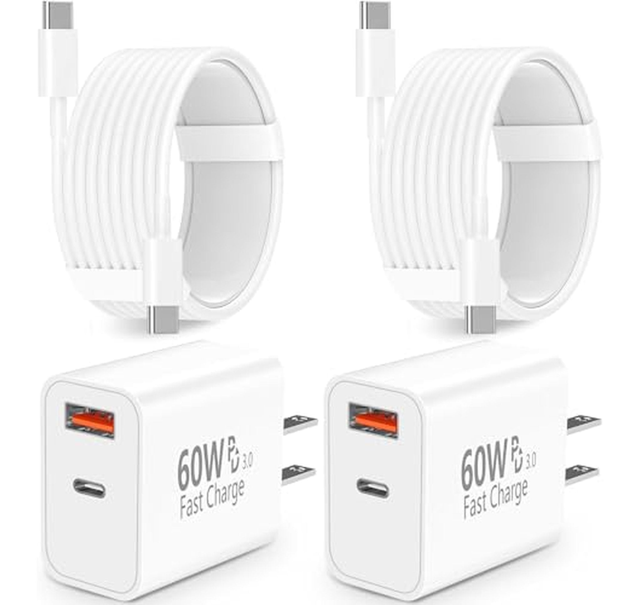 4 Pack 60W Fast USB-C iPhone Chargers