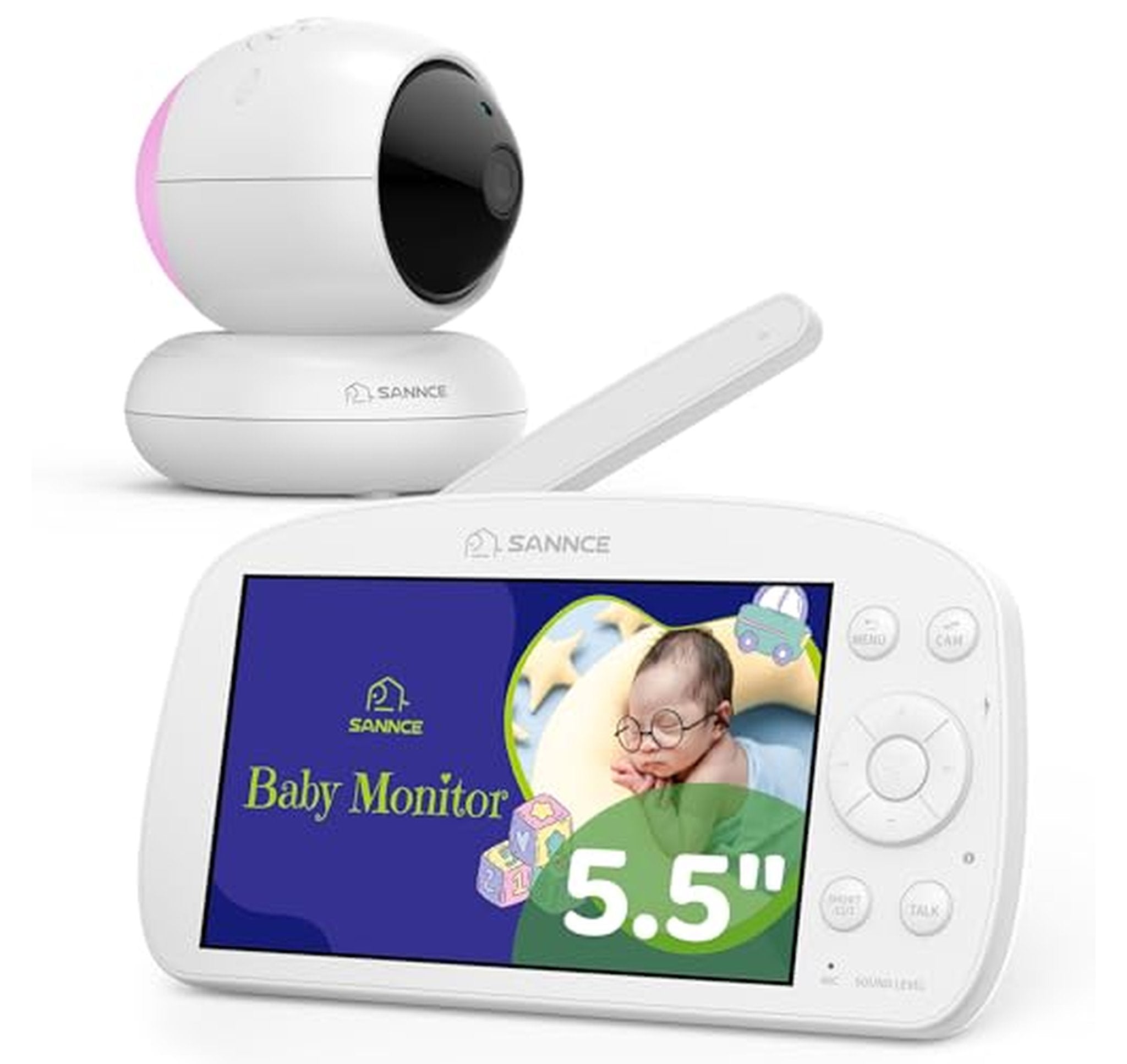 1080p PTZ Baby Monitor with Camera and Night Light