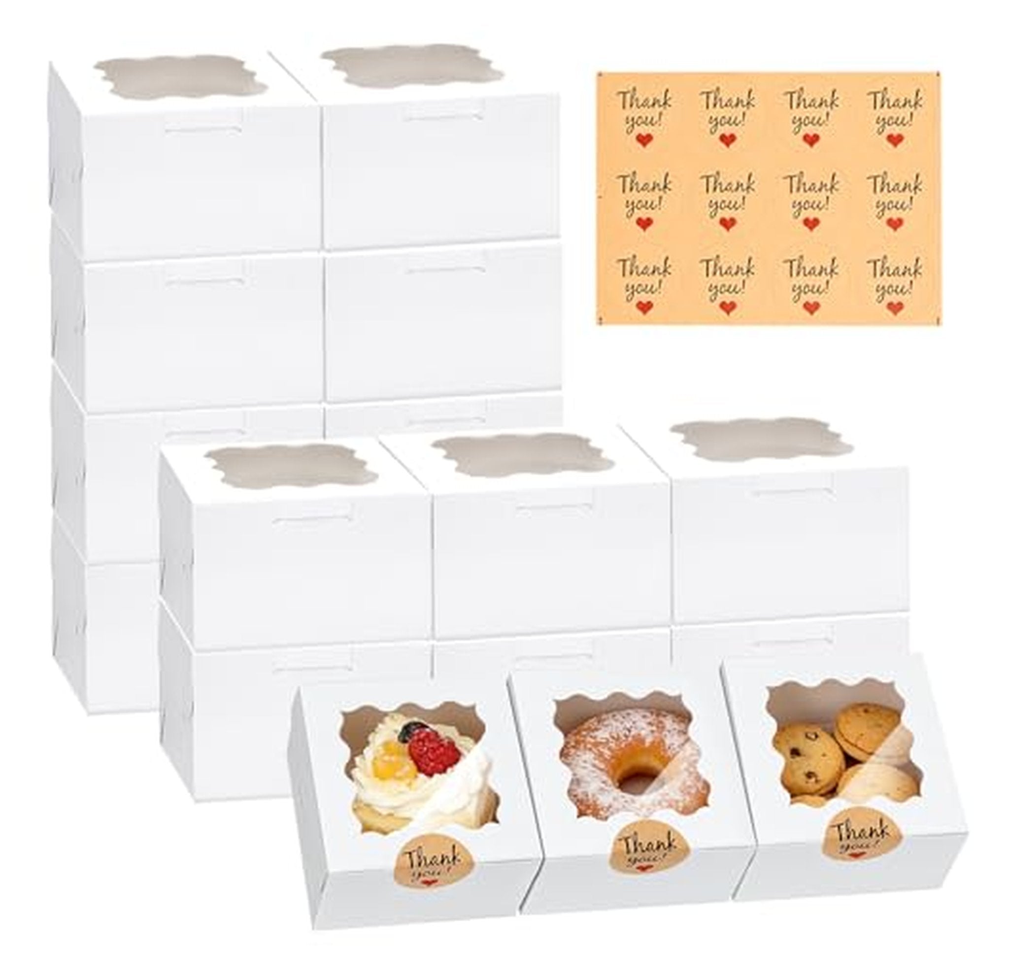 32 Pack Window Bakery Treat Boxes