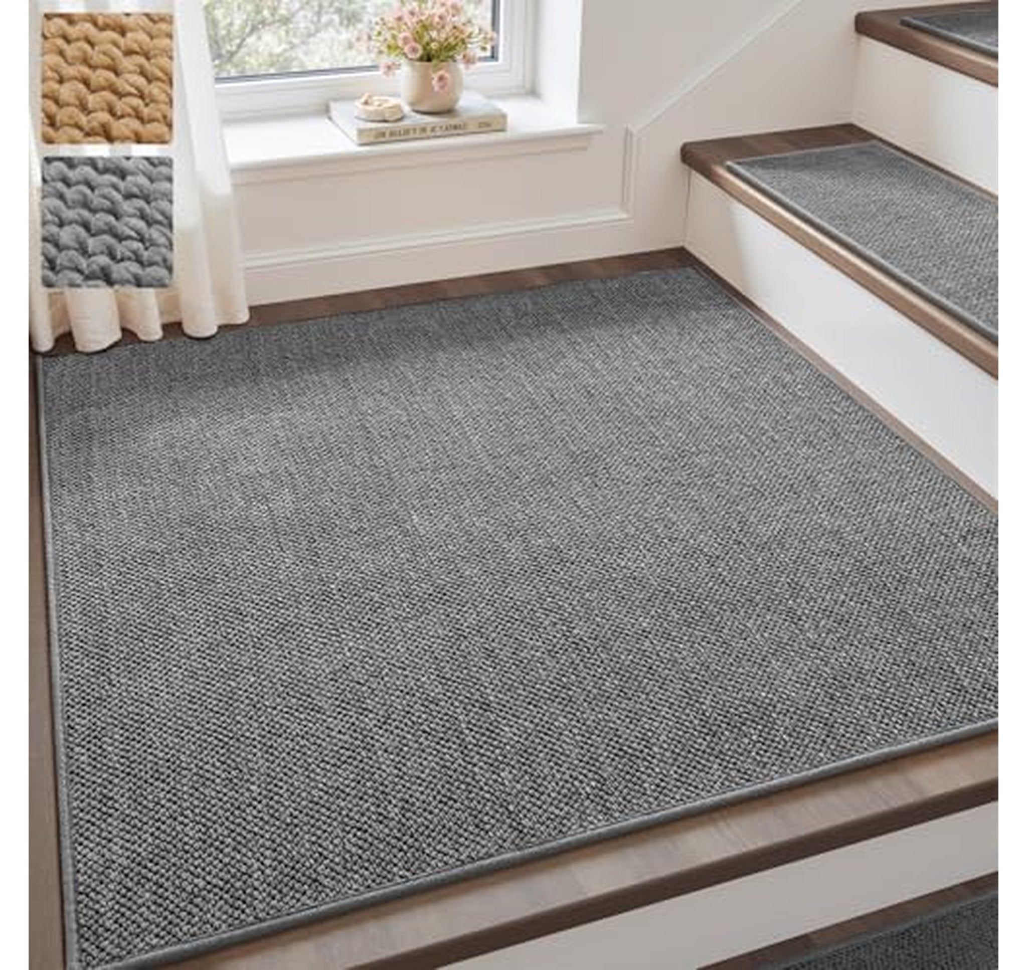 Tufted Non Slip Square Stair Landing Rug
