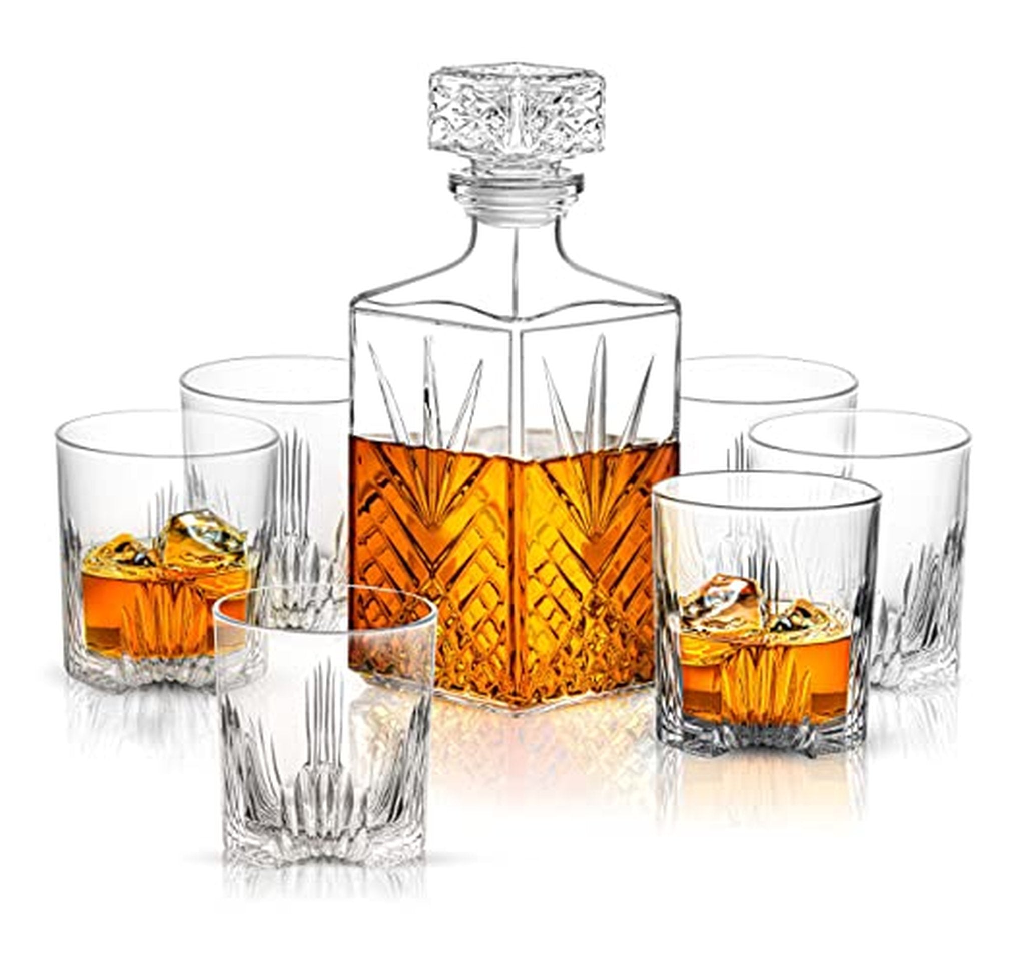 7 Piece Whiskey Decanter and Glasses Set