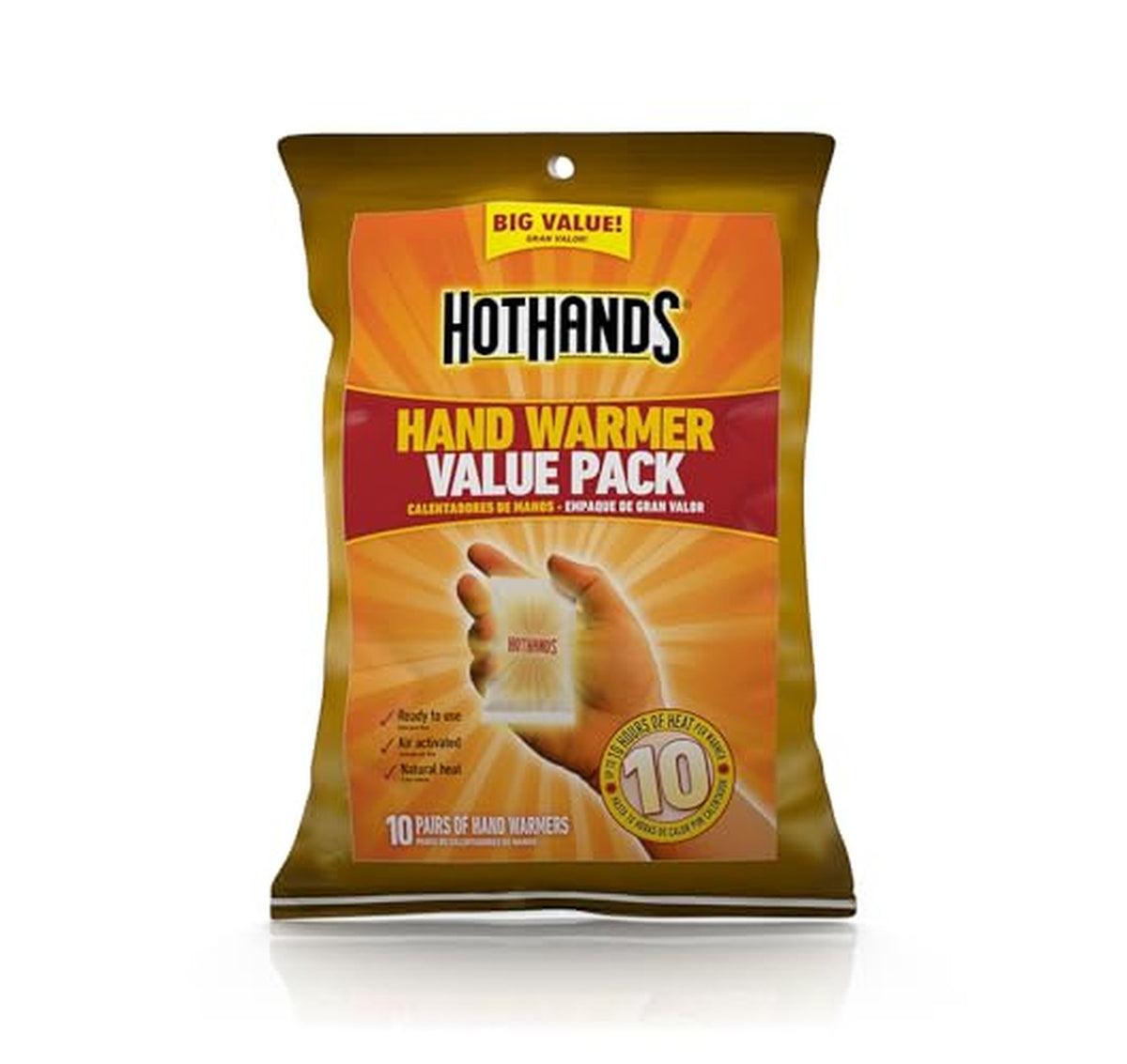 10 Pair HotHands Disposable Hand Warmers Value Pack