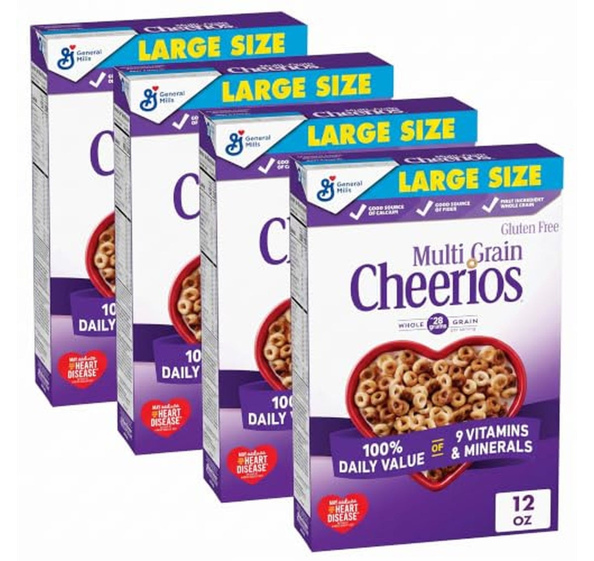 4 Pack Cheerios Multi Grain Heart Healthy Cereal