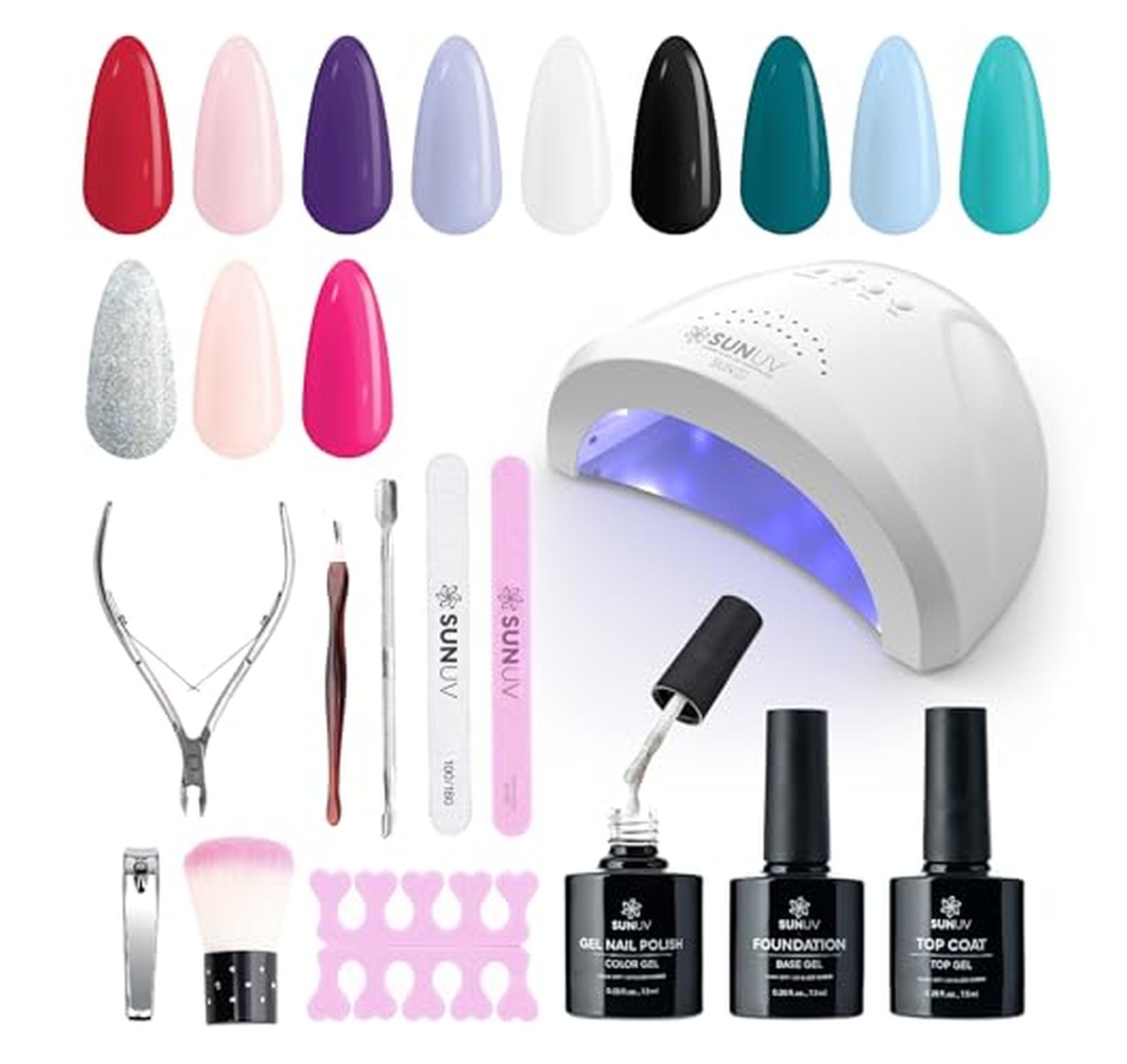 SUNUV Gel Nail Polish Kit with UV Lamp