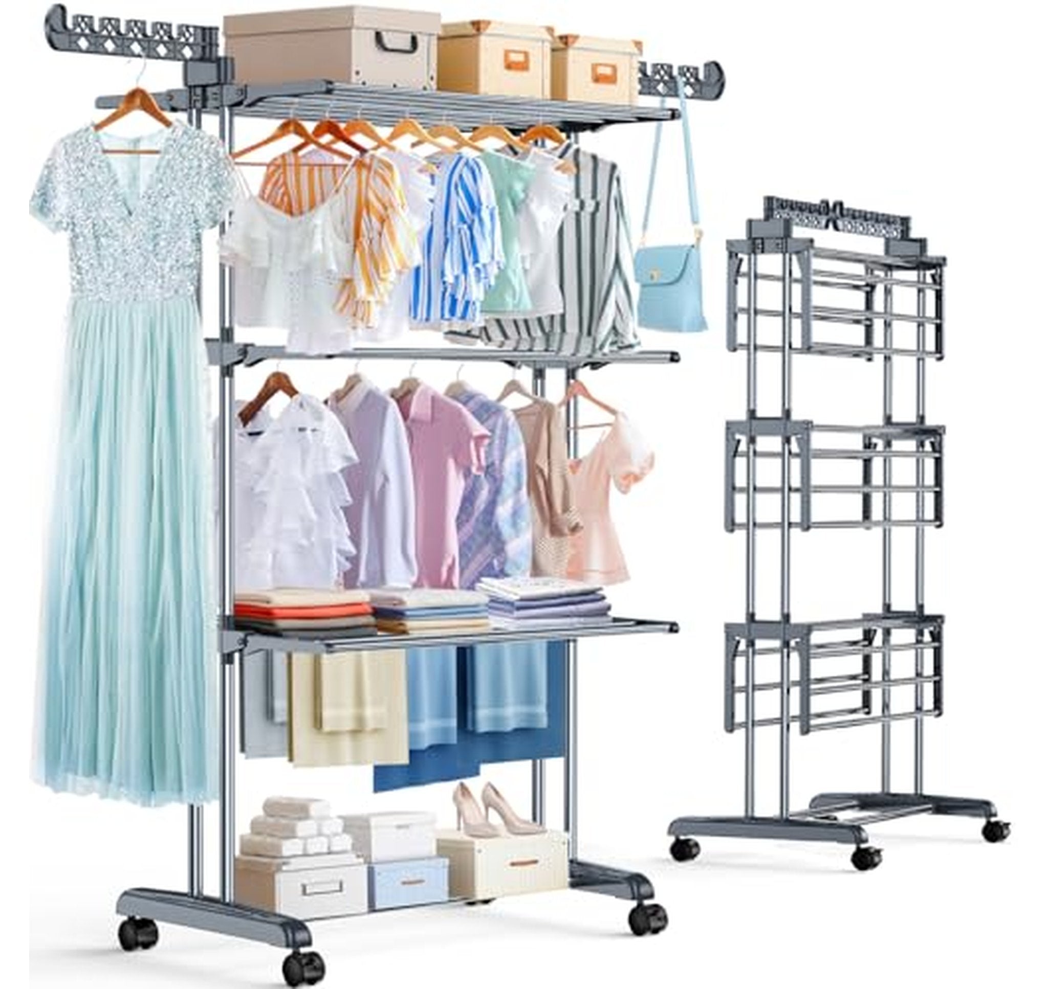4 Tier Heavy Duty Folding Clothes Drying Rack
