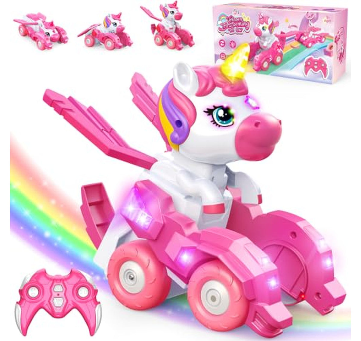 Remote Control Transforming Unicorn Car with Lights