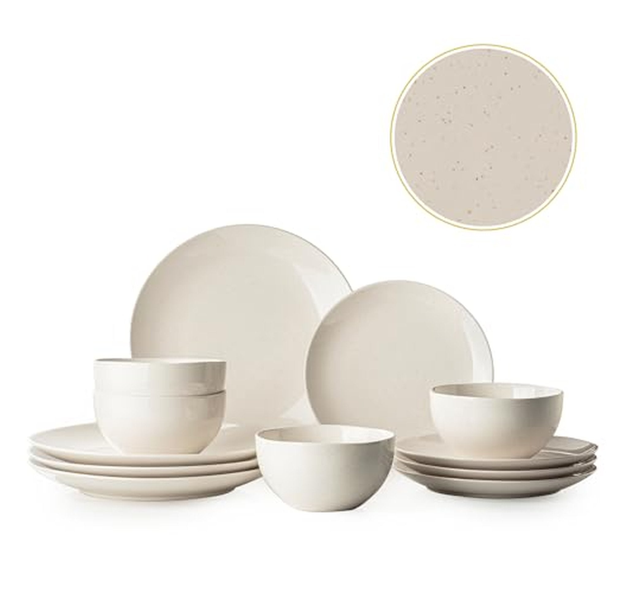 12 Piece Stoneware Dinnerware Set Plates and Bowls