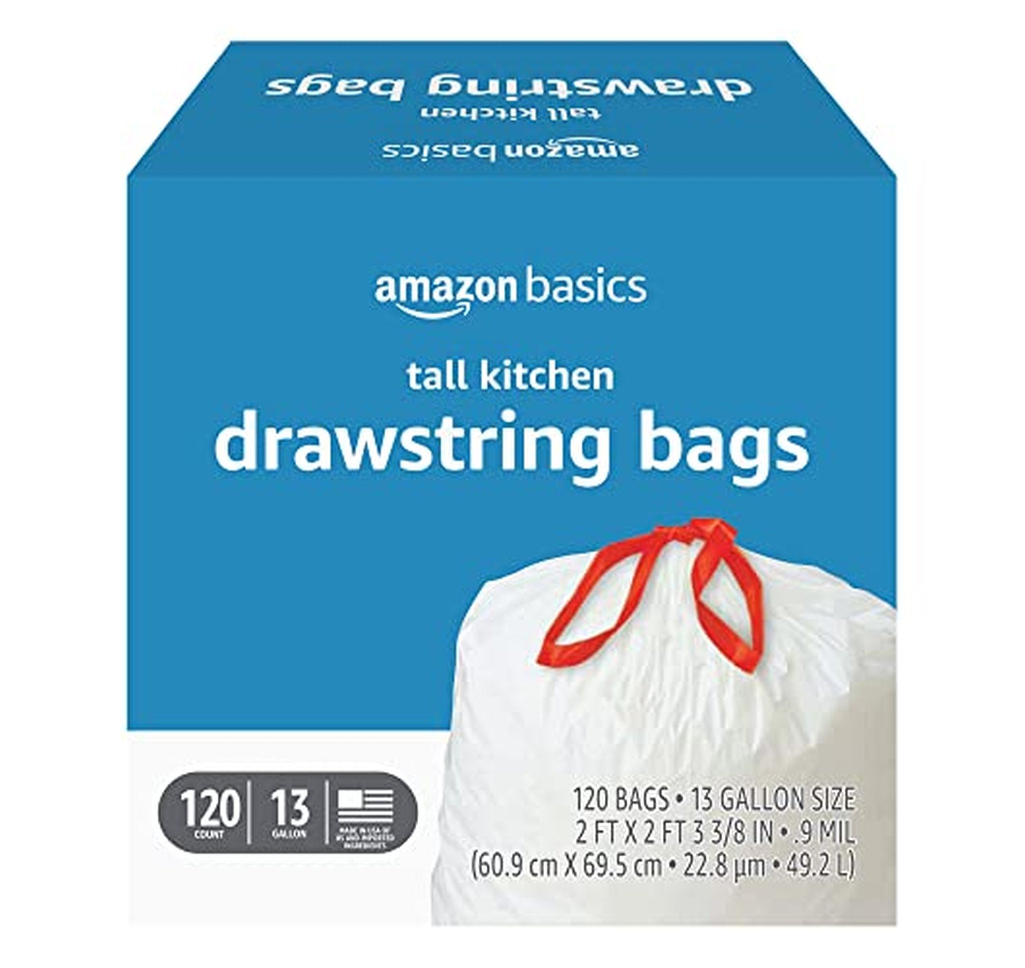Amazon Basics 13 Gallon Tall Kitchen Trash Bags 120 Count