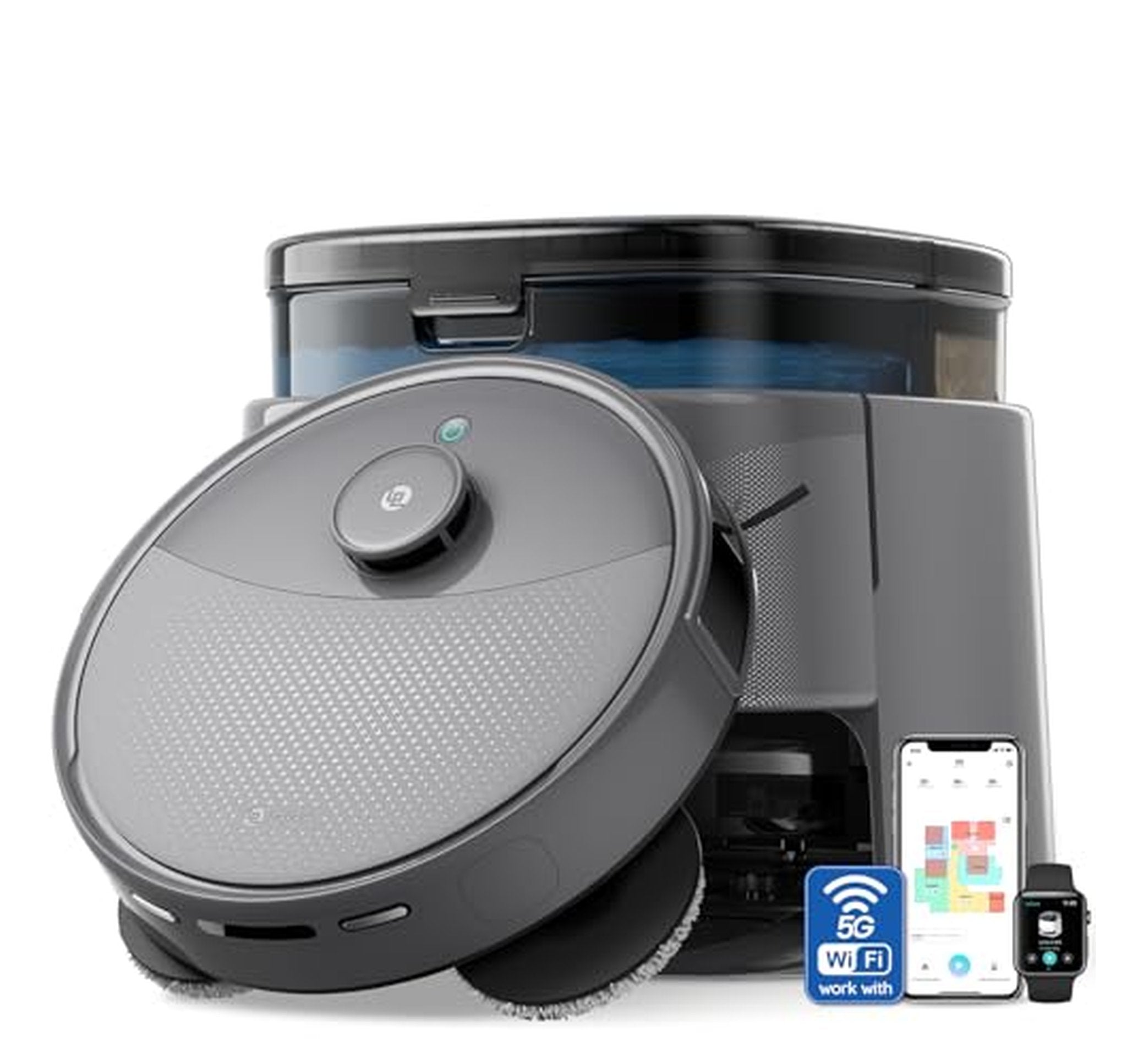 Robot Vacuum and Mop with Self-Cleaning Dock