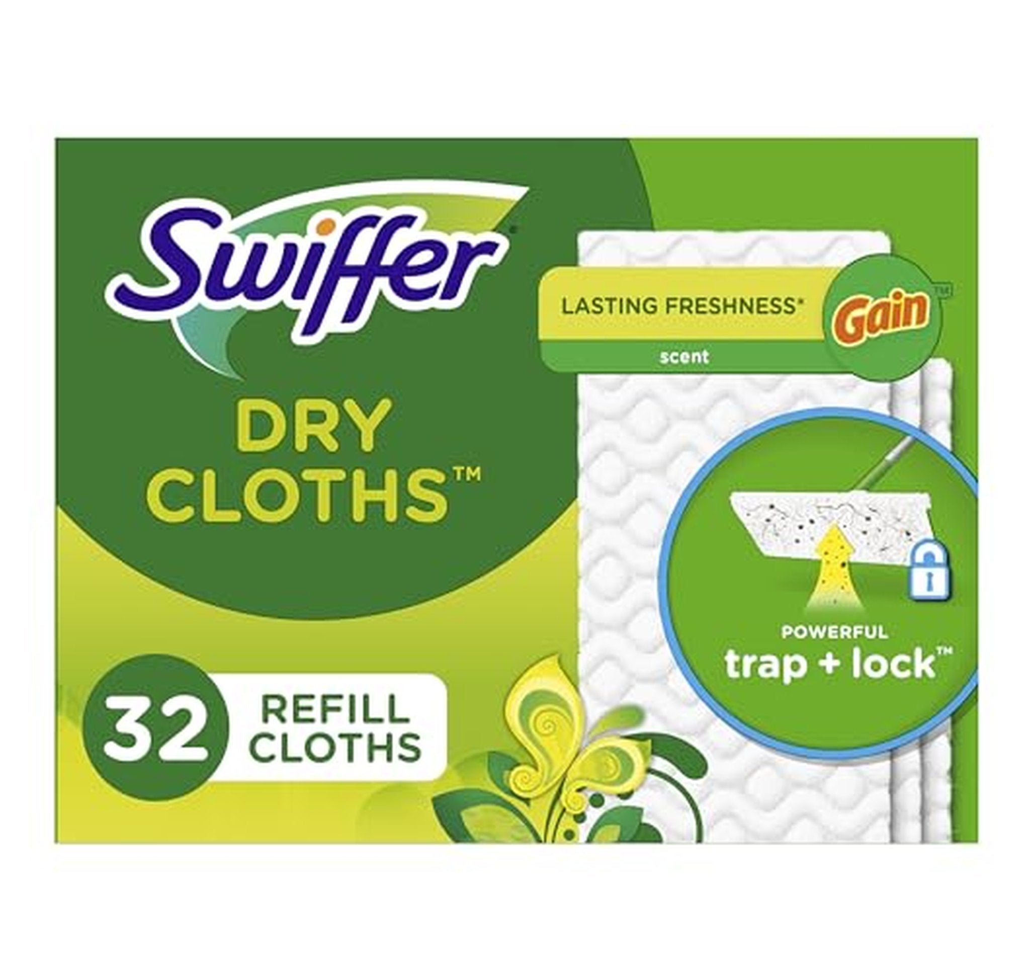 Swiffer Gain Dry Sweeping Cloth Refills, 32 Count