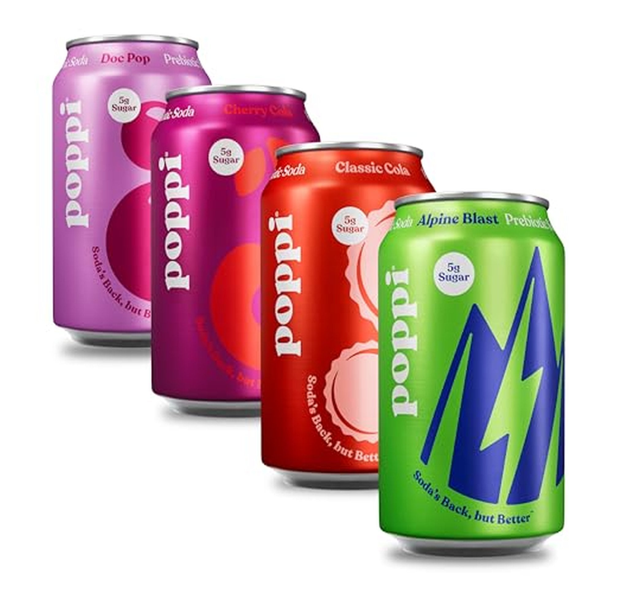 12 Pack Poppi Sparkling Prebiotic Soda Variety Cans