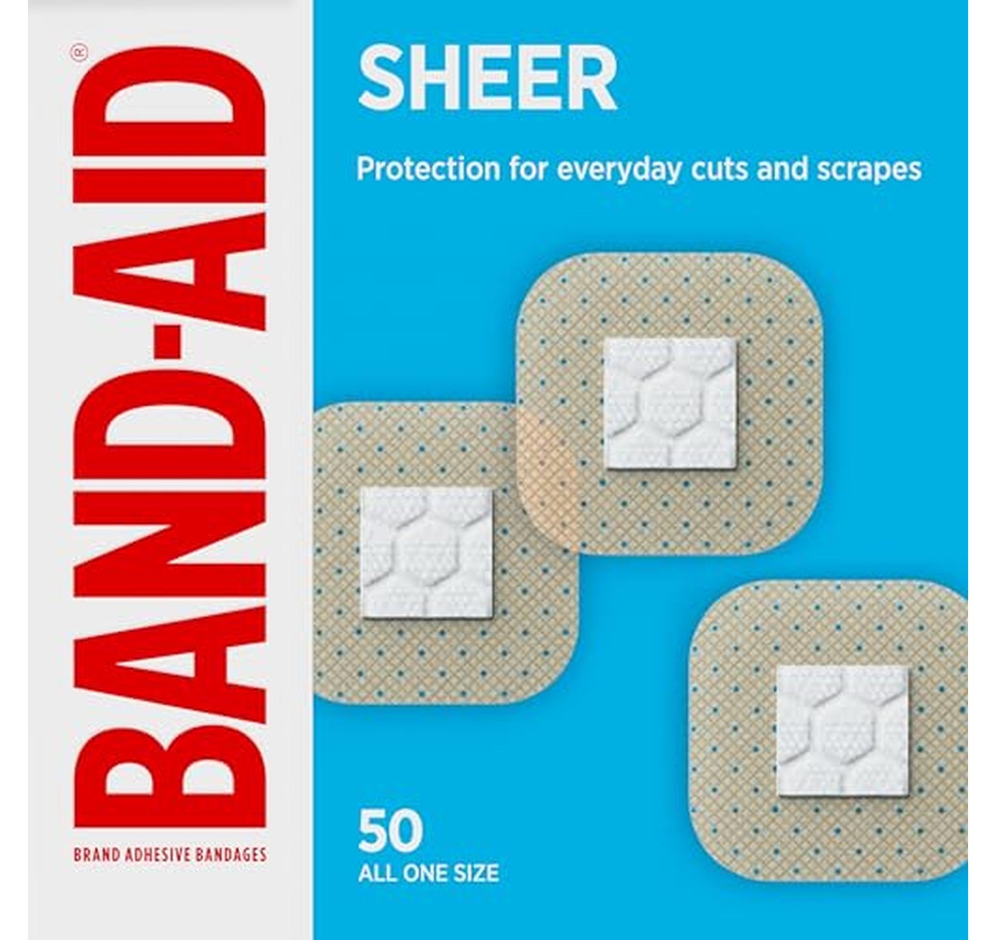 50 Count Band-Aid Sheer Spots Adhesive Bandages