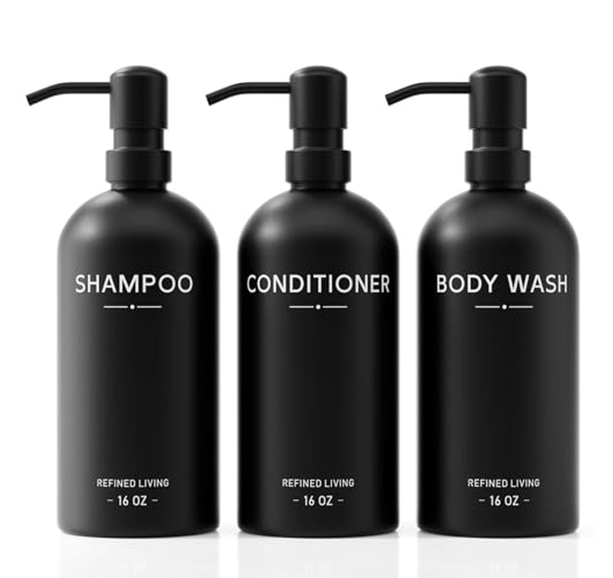3 Pack Refillable Shampoo and Conditioner Dispenser Bottles