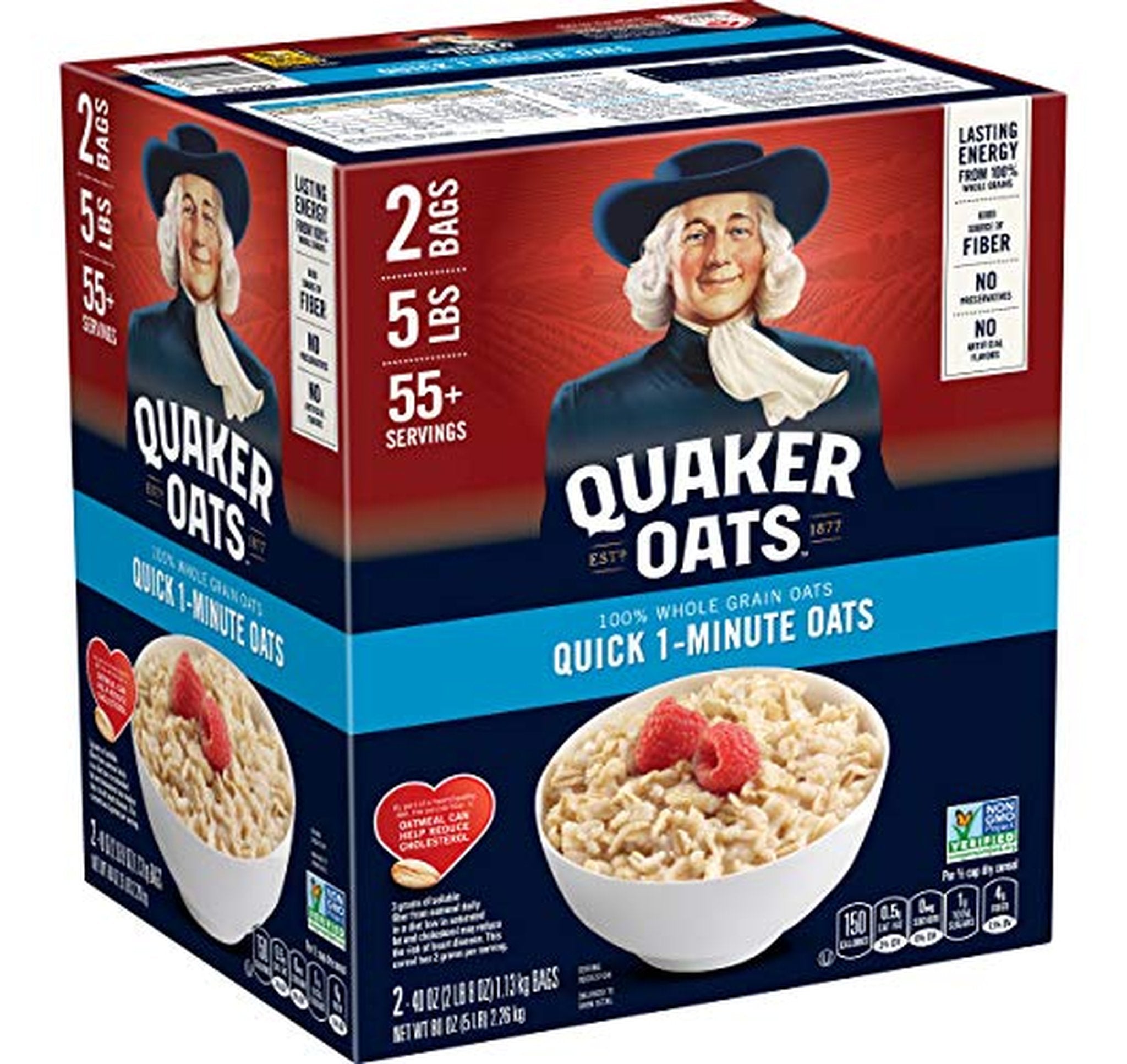 2 Pack Quaker Quick 1-Minute Oatmeal 2.5 lb