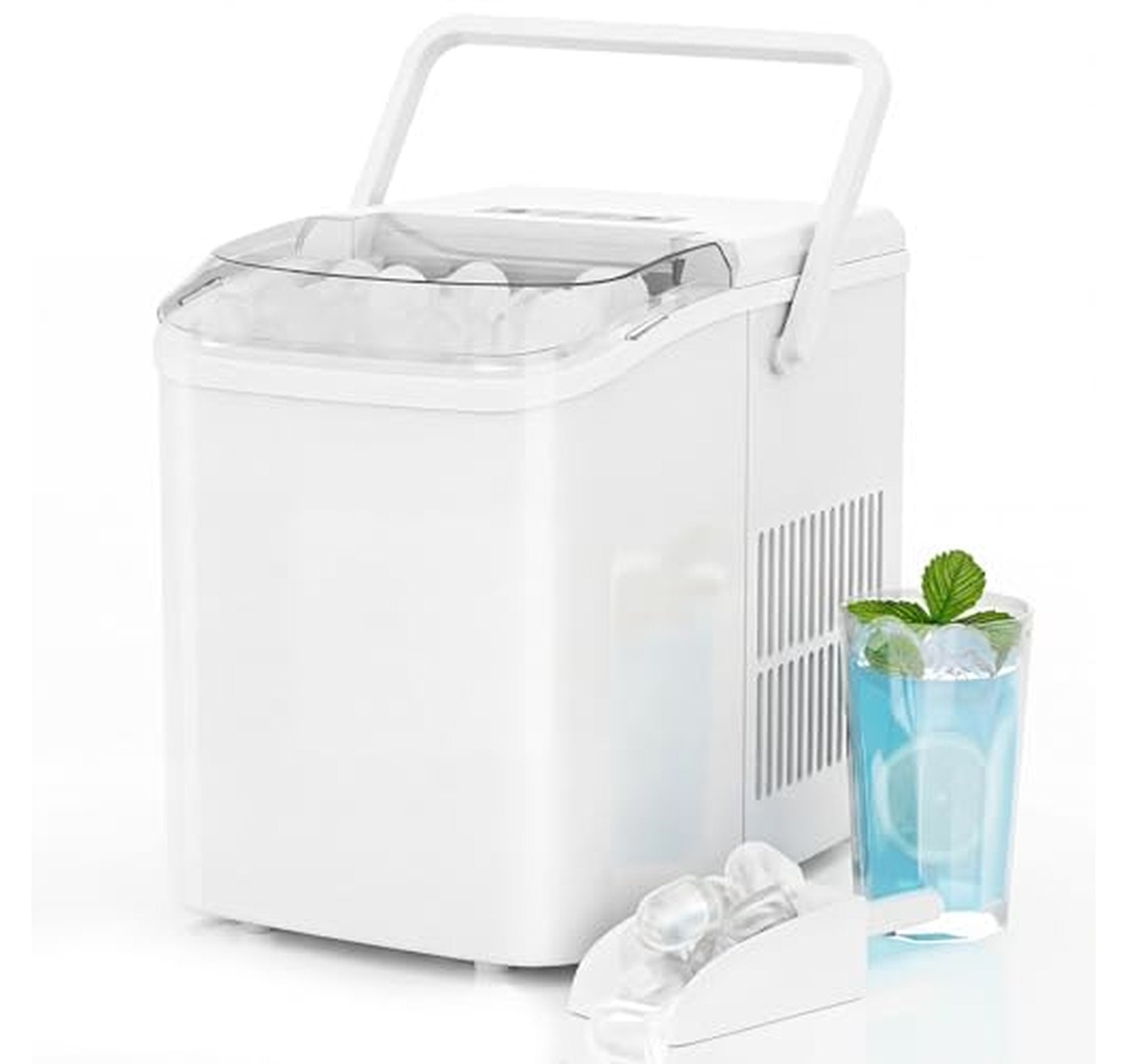 26lb Countertop Ice Maker with Basket and Scoop