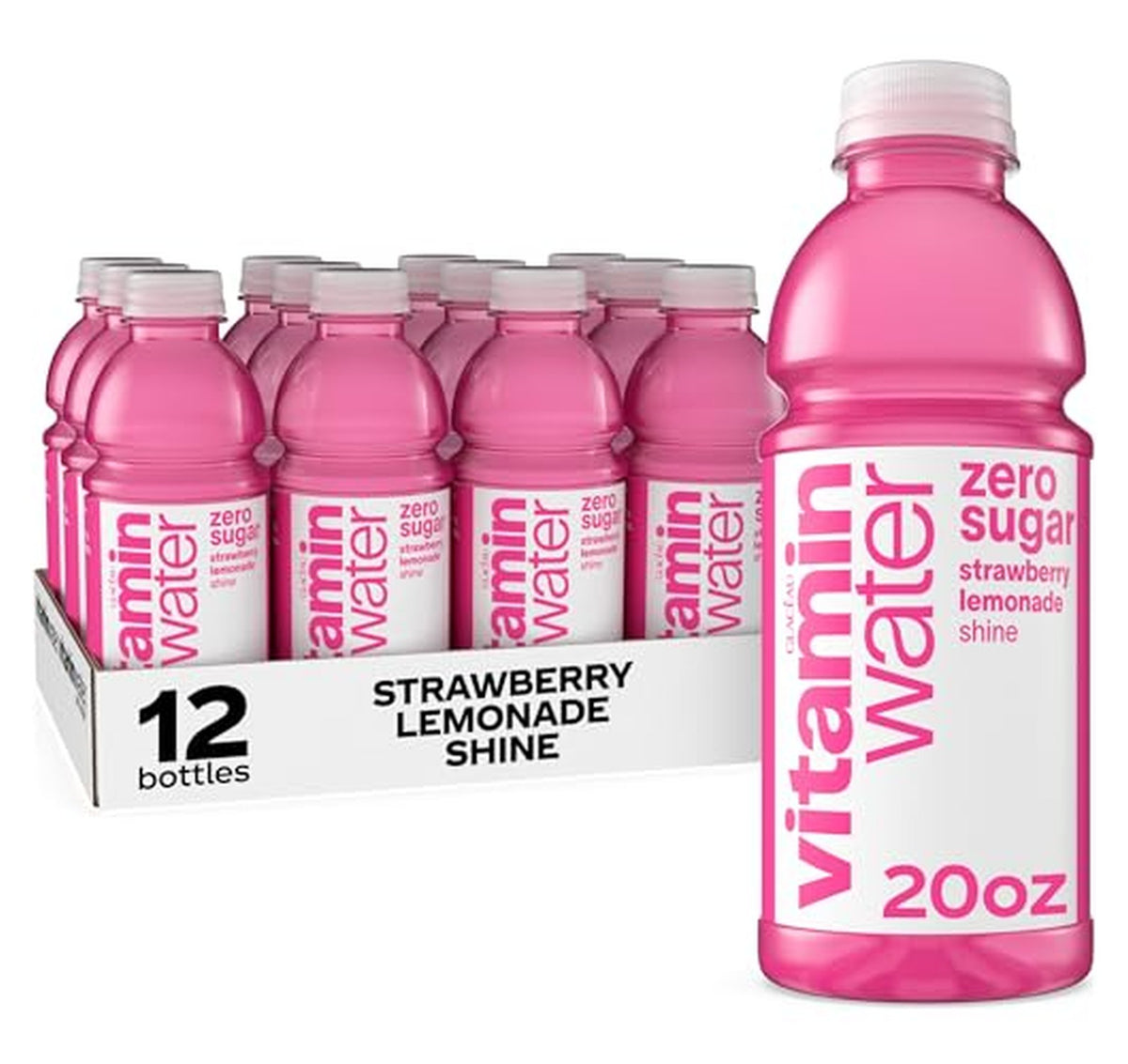 24 Pack vitaminwater Zero Sugar Strawberry Lemonade Beverage (20 oz)