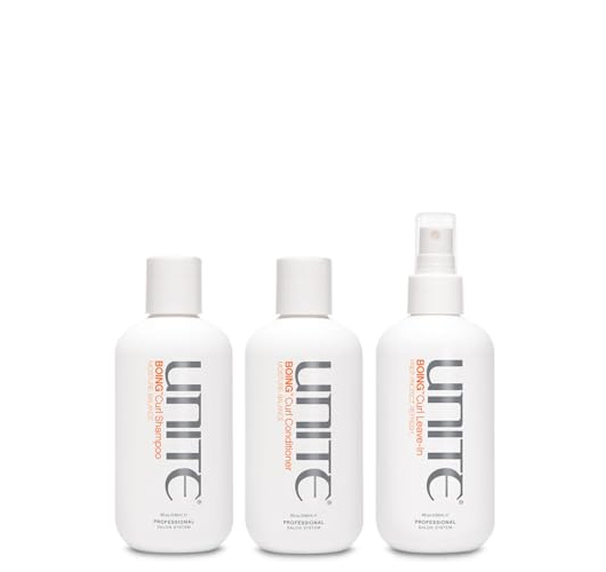 UNITE BOING Curl Shampoo Conditioner Leave-In Spray Set