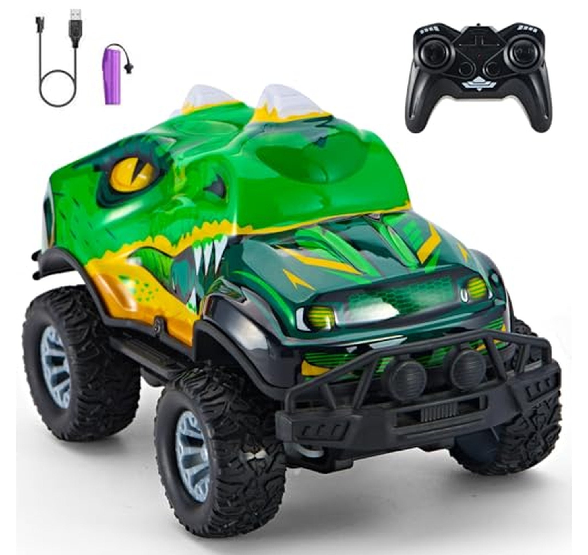 Remote Control Dinosaur Off-Road Truck with LED Lights