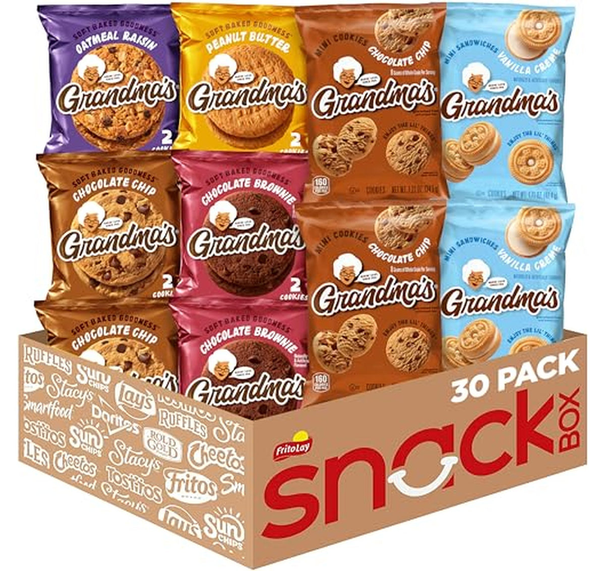 30 Pack Grandma's Cookies Variety Snack Pack