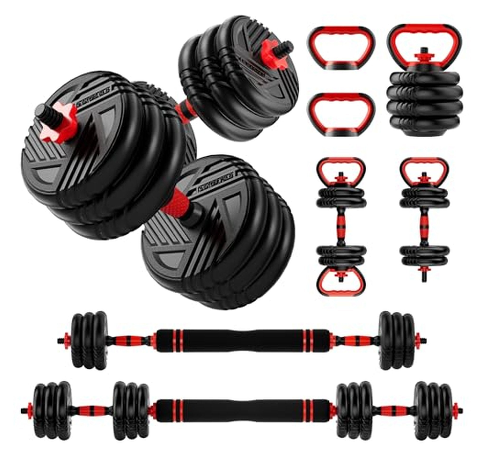 Adjustable 5-in-1 Dumbbell Barbell Kettlebell Set