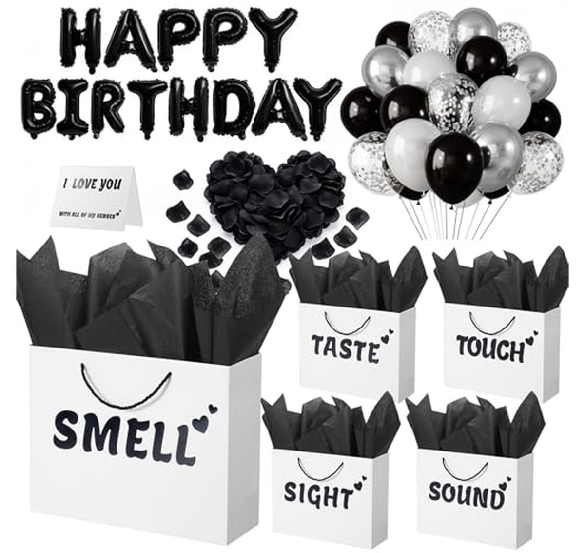 5 Senses Gift Bag with Birthday Decoration Kit
