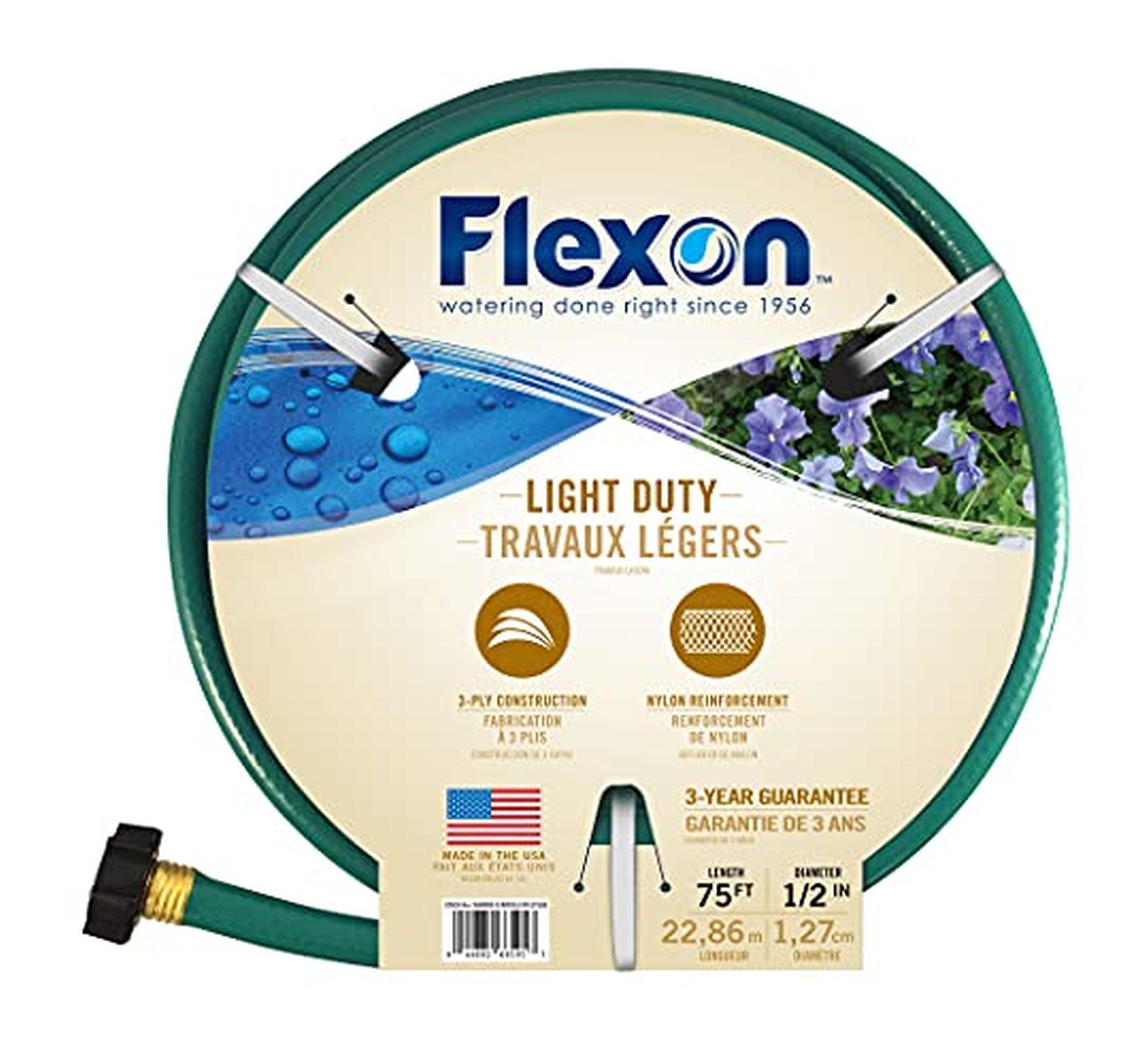 Flexon 1/2-Inch x 75ft Lightweight Garden Hose